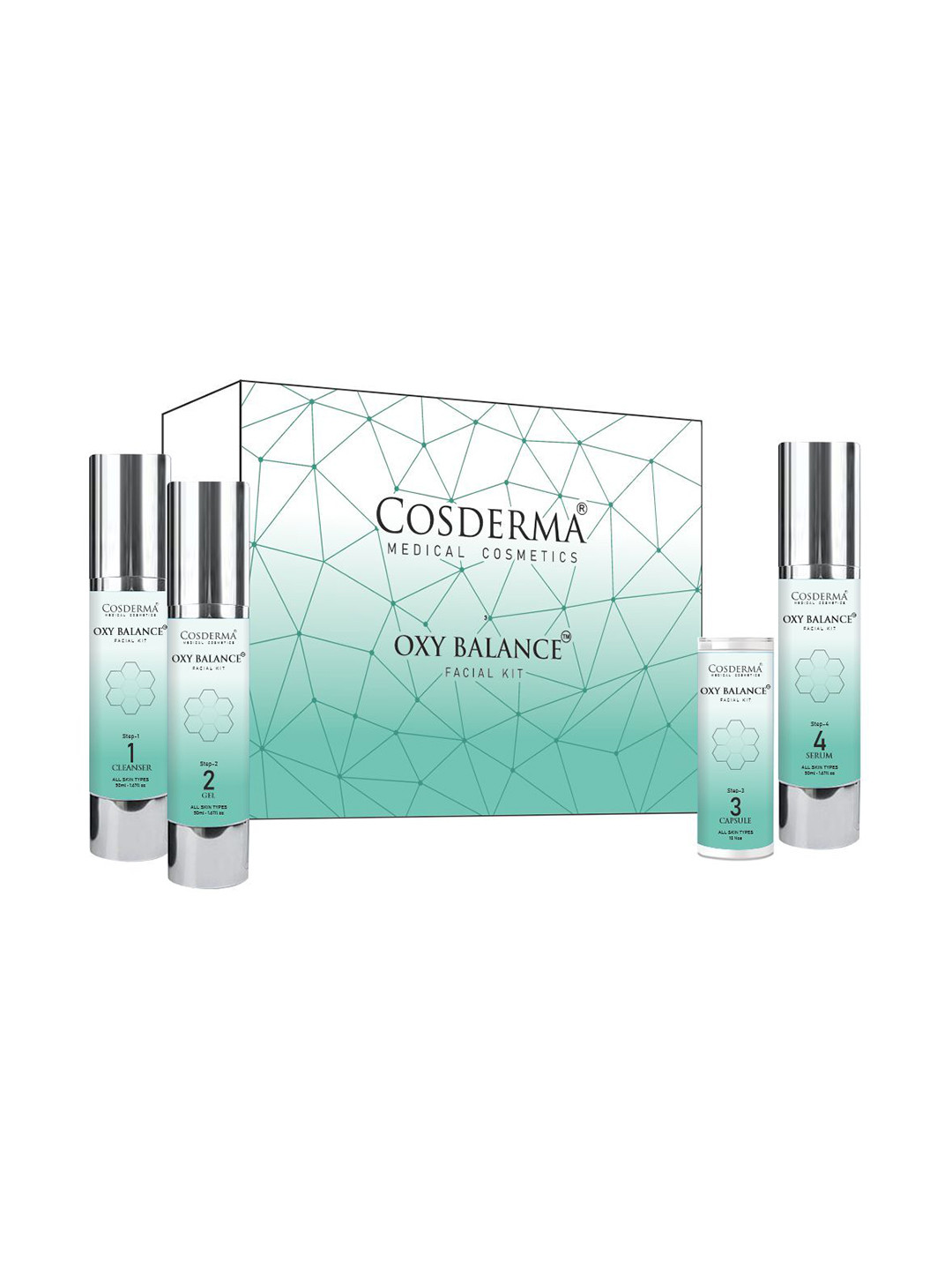 COSDERMA 4 Step Oxy Balance Facial Kit- 50 ml