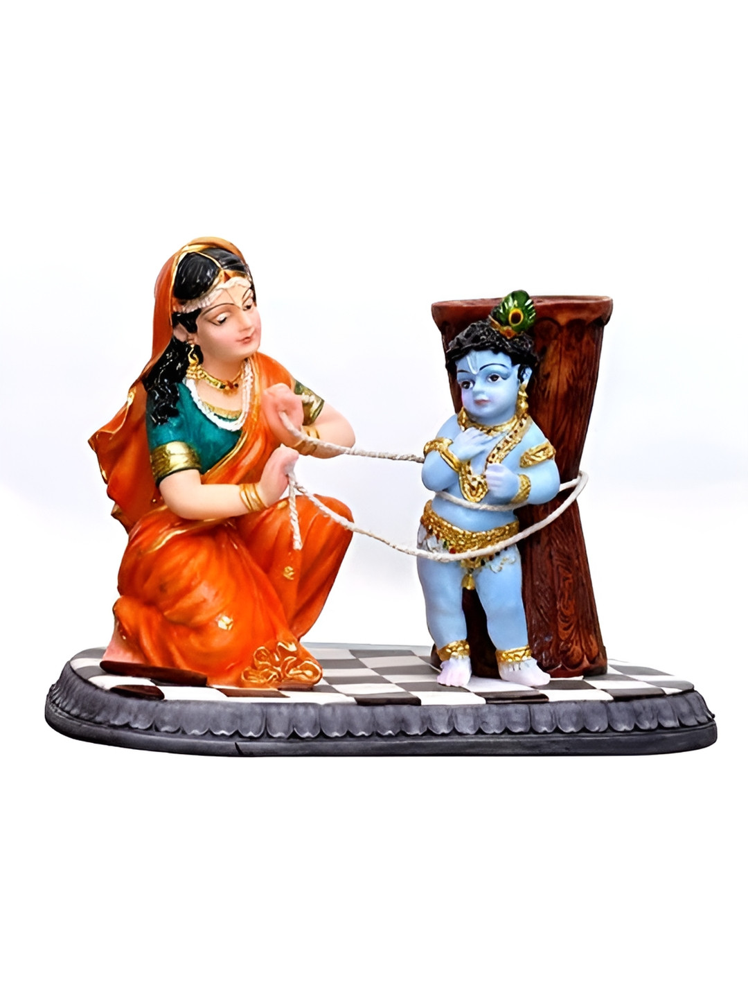 shree jinvar decor Red & Blue Yashoda Kanha Religious Idol Showpiece