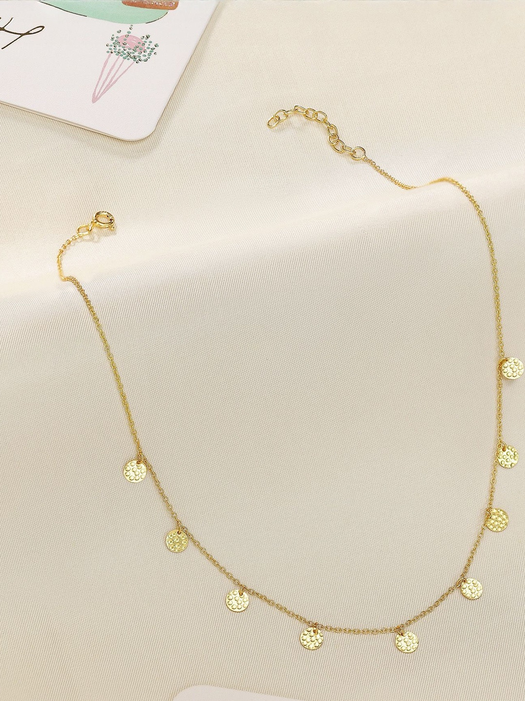 Tweov Gold Plated Silver Round Charm Necklace