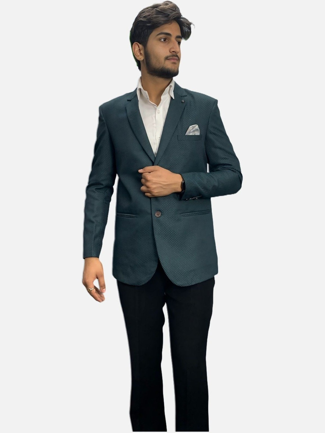 GARGIAN Master Cut Notched Lapel Single-Breasted Formal Blazer