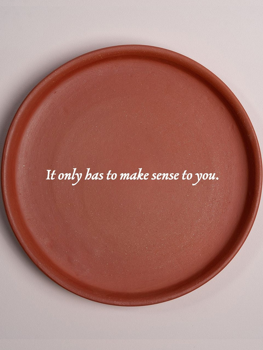 ALMIRO TREE Brown Printed Terracotta Wall Plate