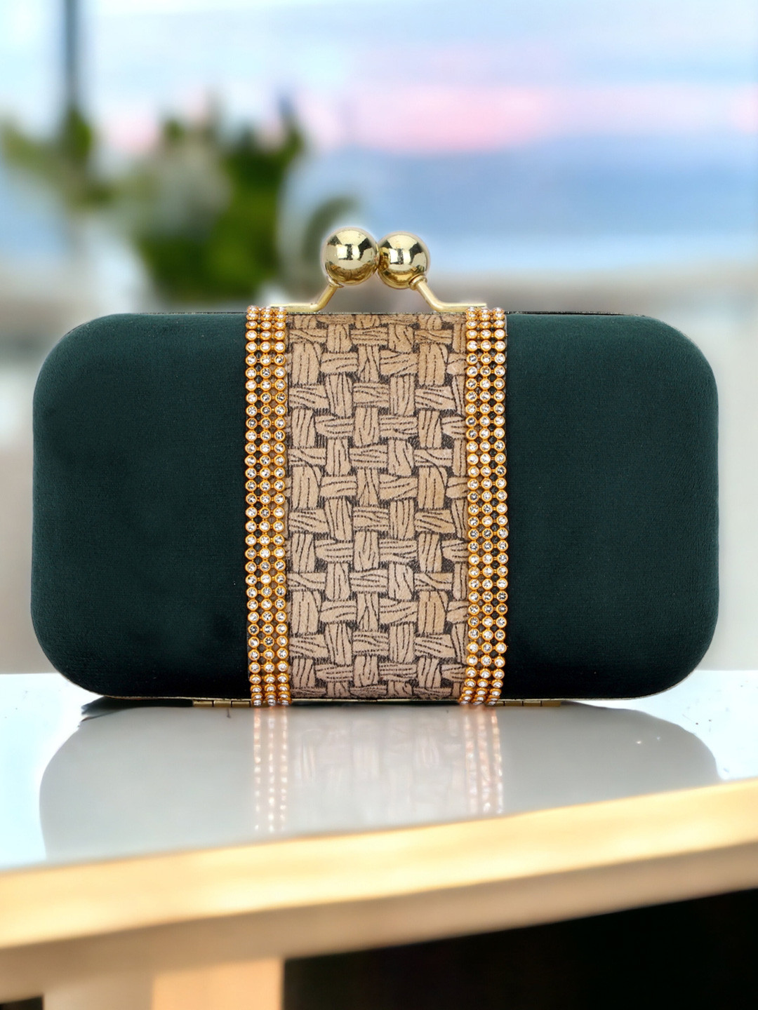 Toobacraft Embellished Box Clutch