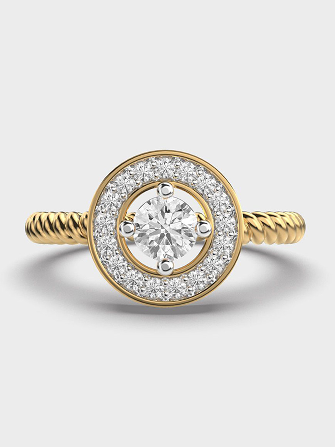 Jewelbox Women 18Kt Radiant Contour Lab Grown Diamond Ring-2.49g