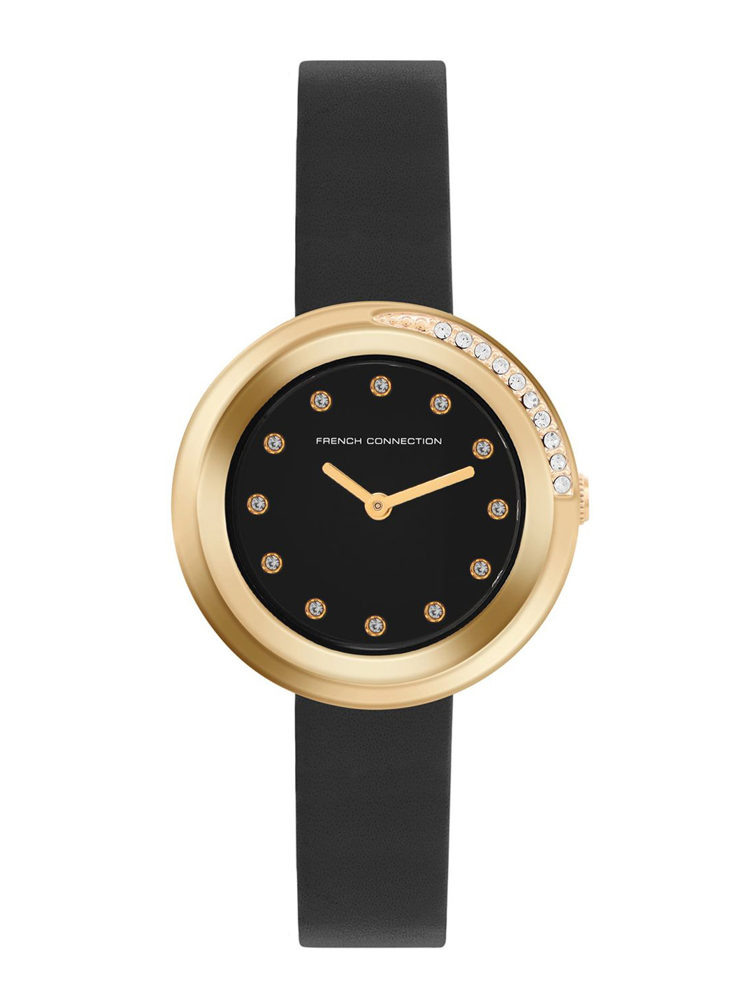 French Connection Women Dazlynne Leather Wrap Around Straps Analogue Watch FCO1BBL