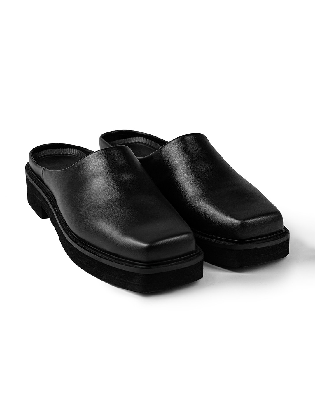 HERMOD Men Square Toe Half Cut Slide On Shoes