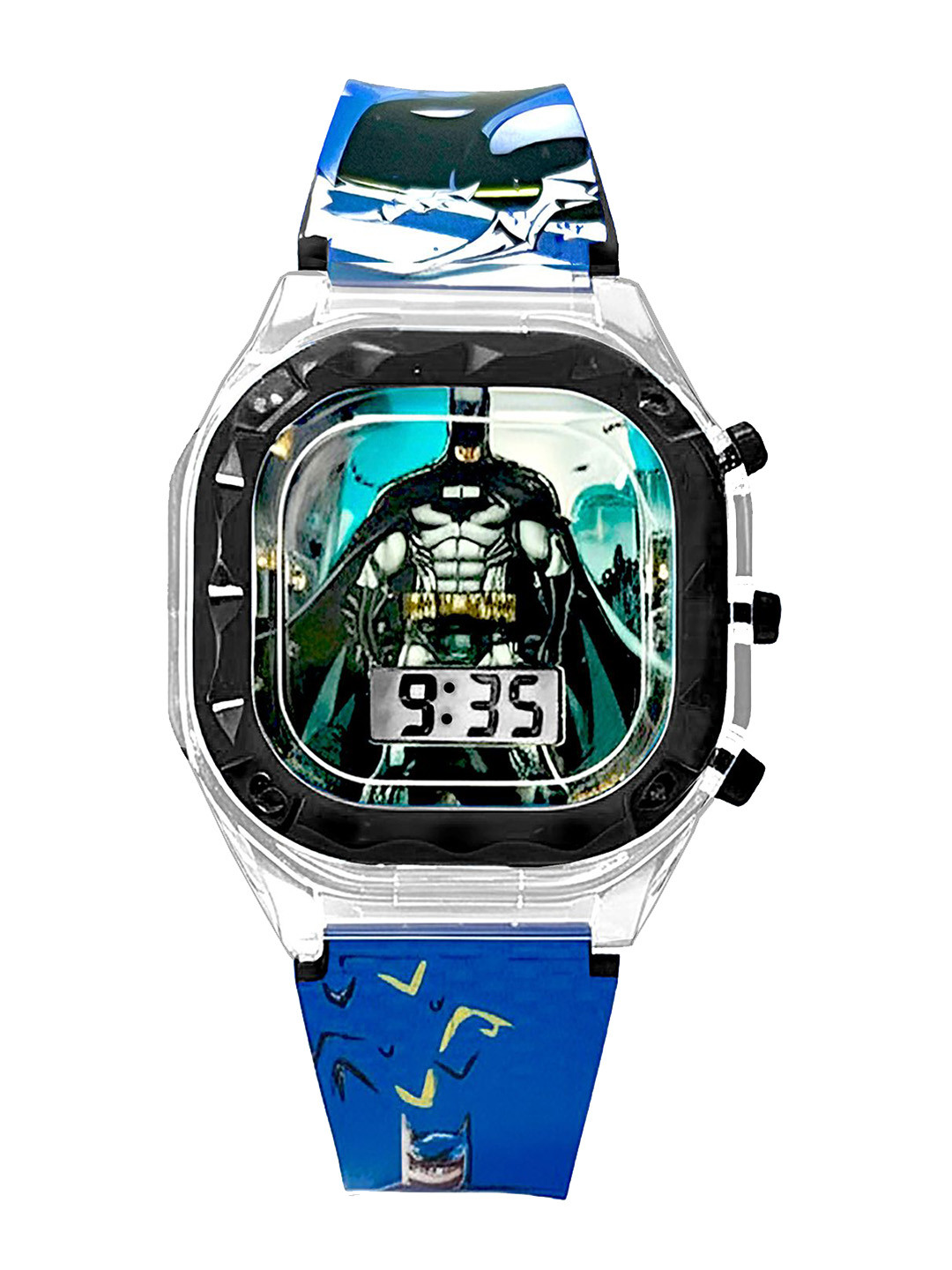 Time Up Kids Batman Printed Dial & Textured Straps Digital Watch NGLOW-BAT1