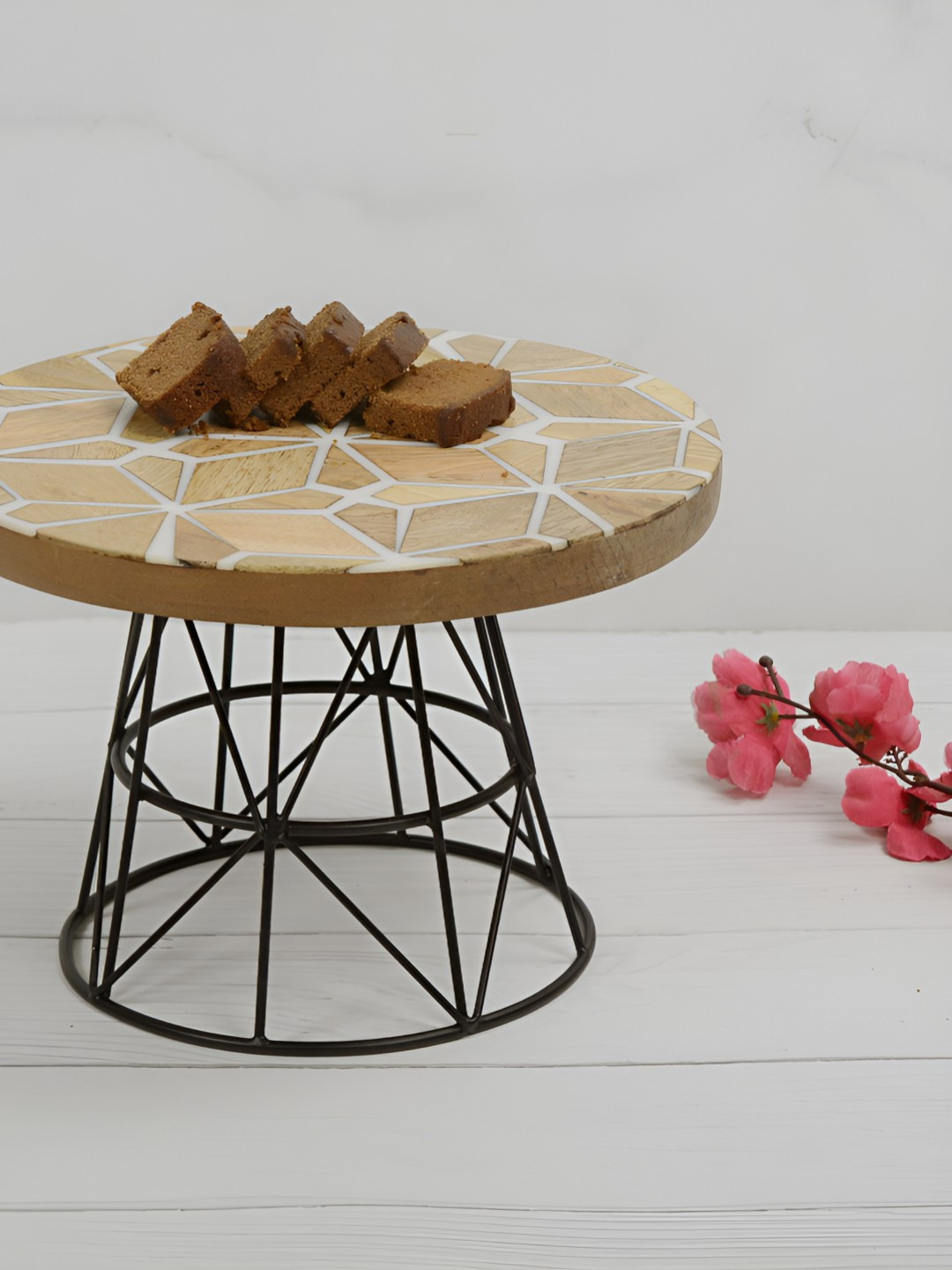 Maison Modern Black Bliss Stem Wooden Easy To Clean Cake Stand