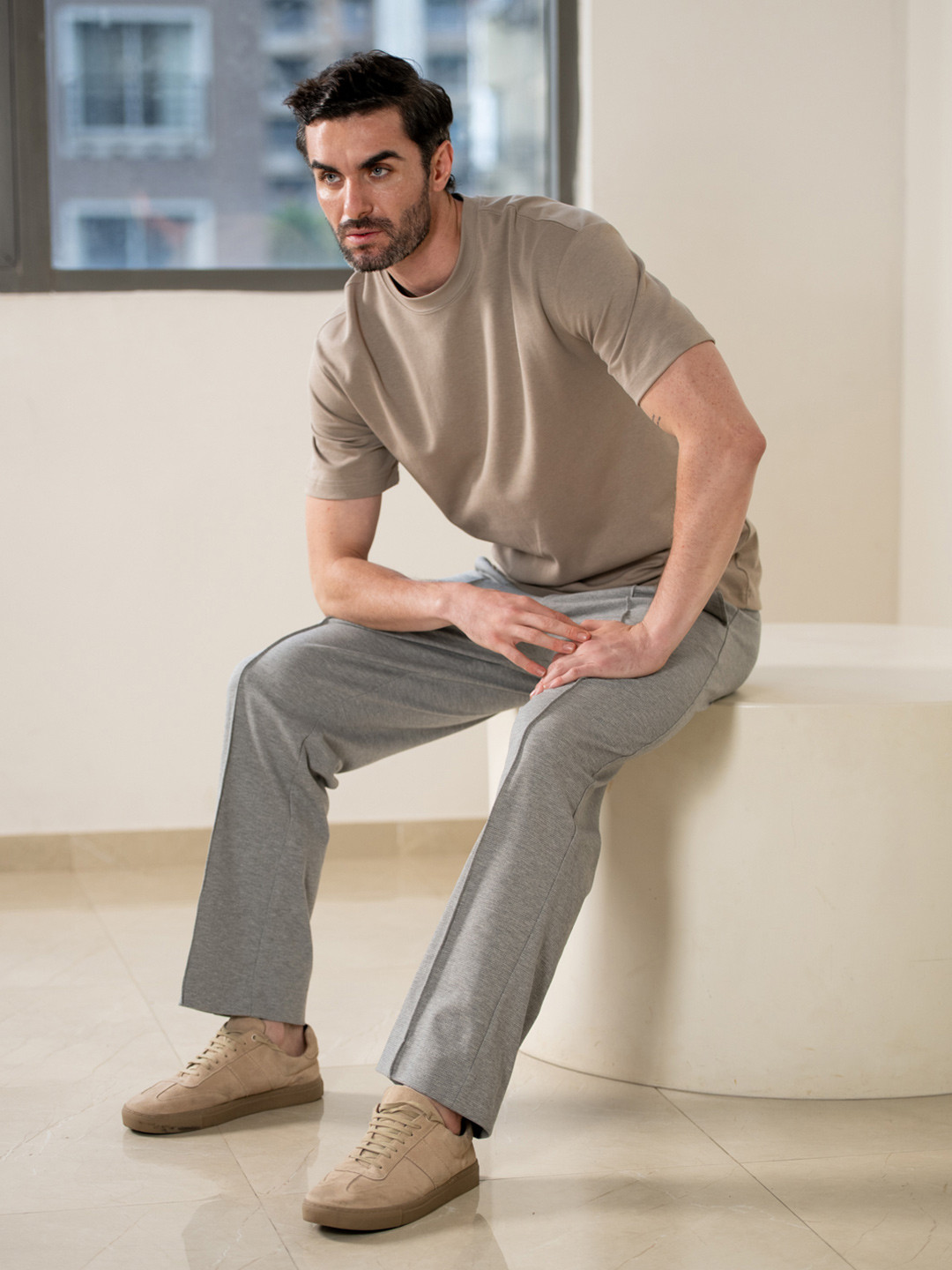 The Pant Project Men Relaxed Mid-Rise Flat-Front Korean Pants Trousers