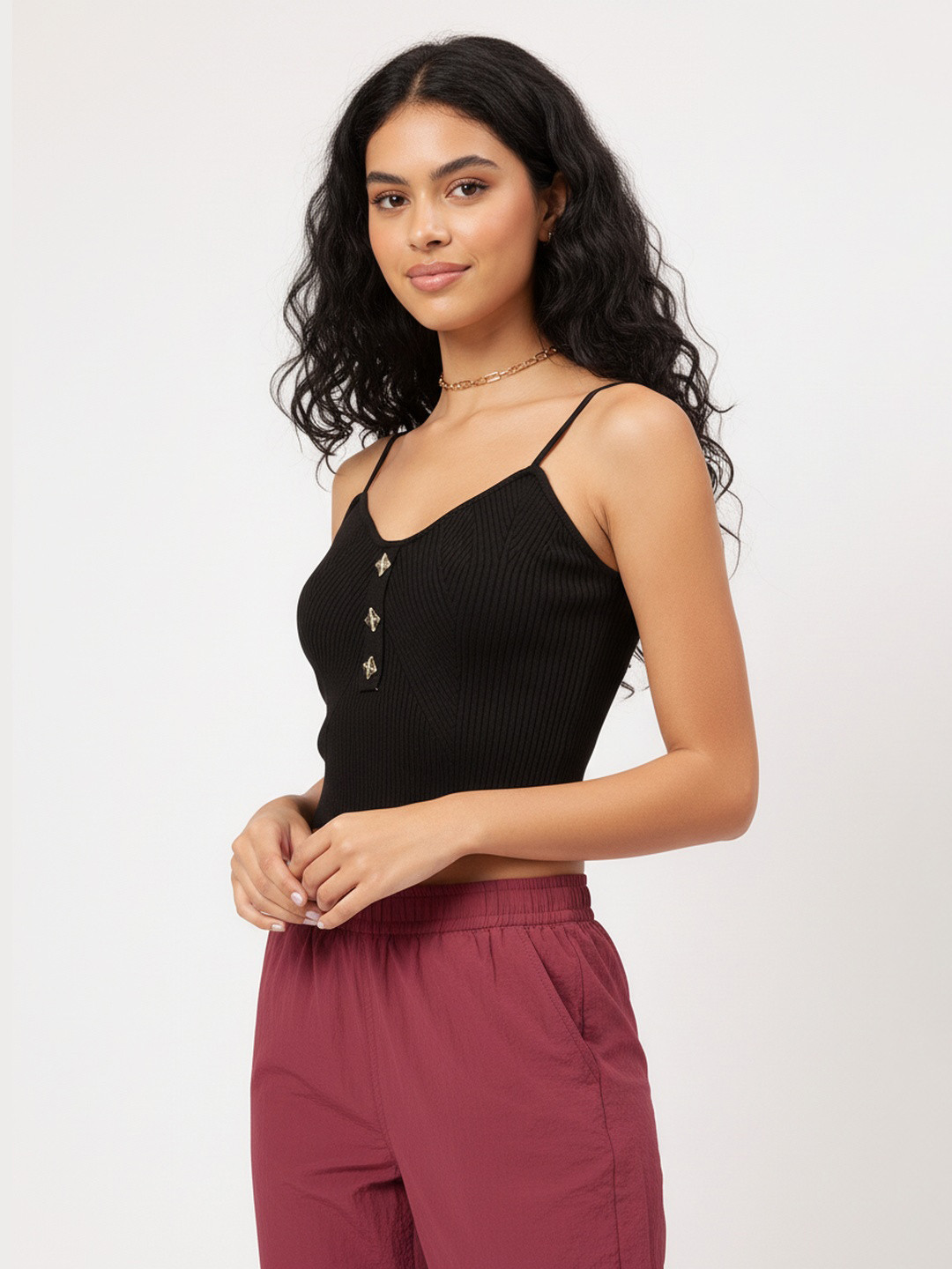 DressBerry Feminine Flair Strappy Textured Top