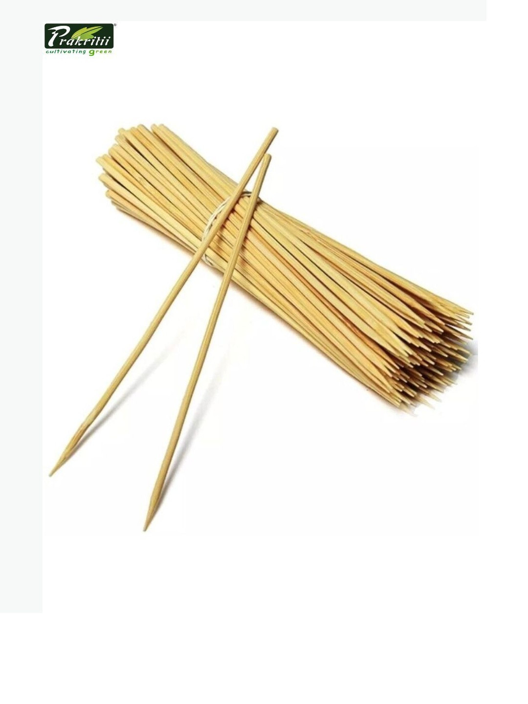 Prakritii Beige Set of 50 Bamboo Skewers