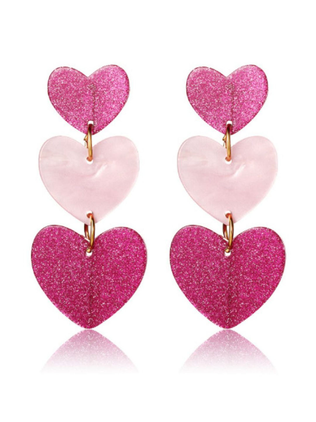 Nui Gold-Plated Korean Heart Shaped Drop Earrings