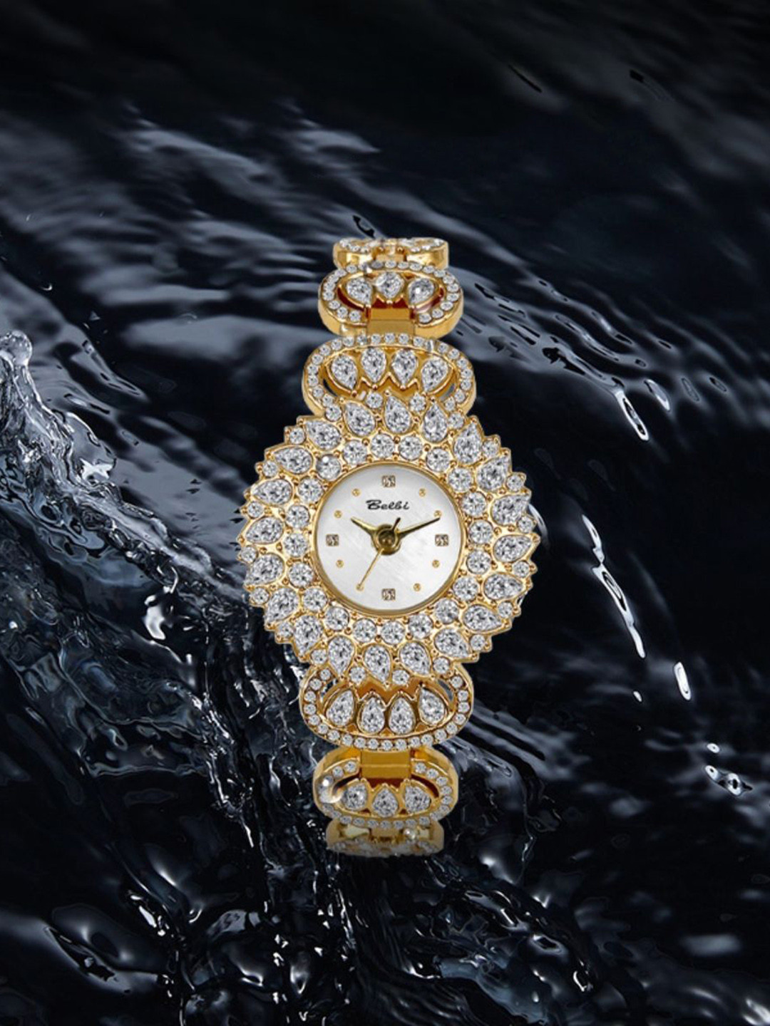 Belbi Women Embellished Dial & Stainless Steel Straps Analogue Watch NEWBL158_937041281939