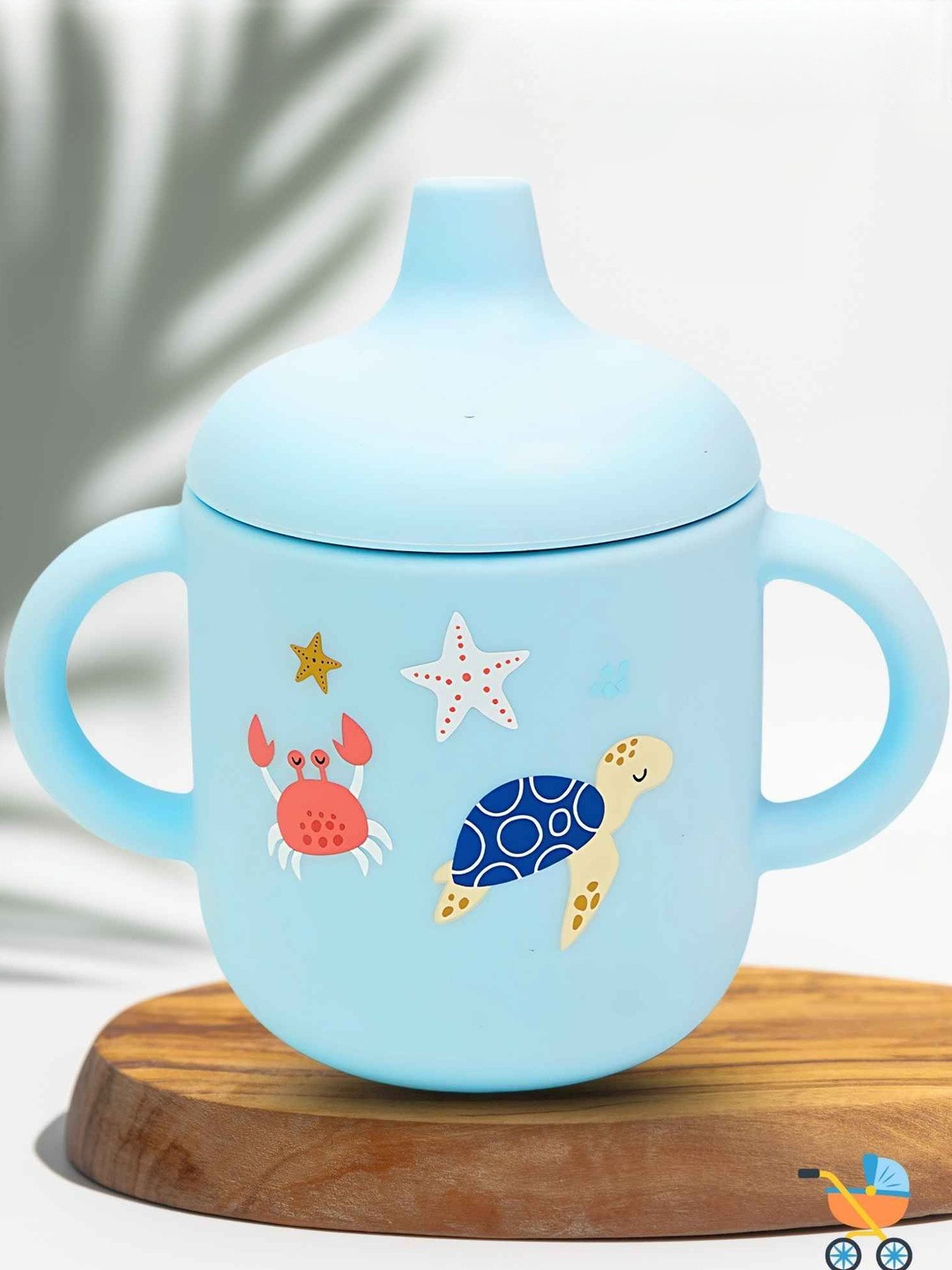 Sun & Shine Blue Silicone Baby Sippy Cup with Handle