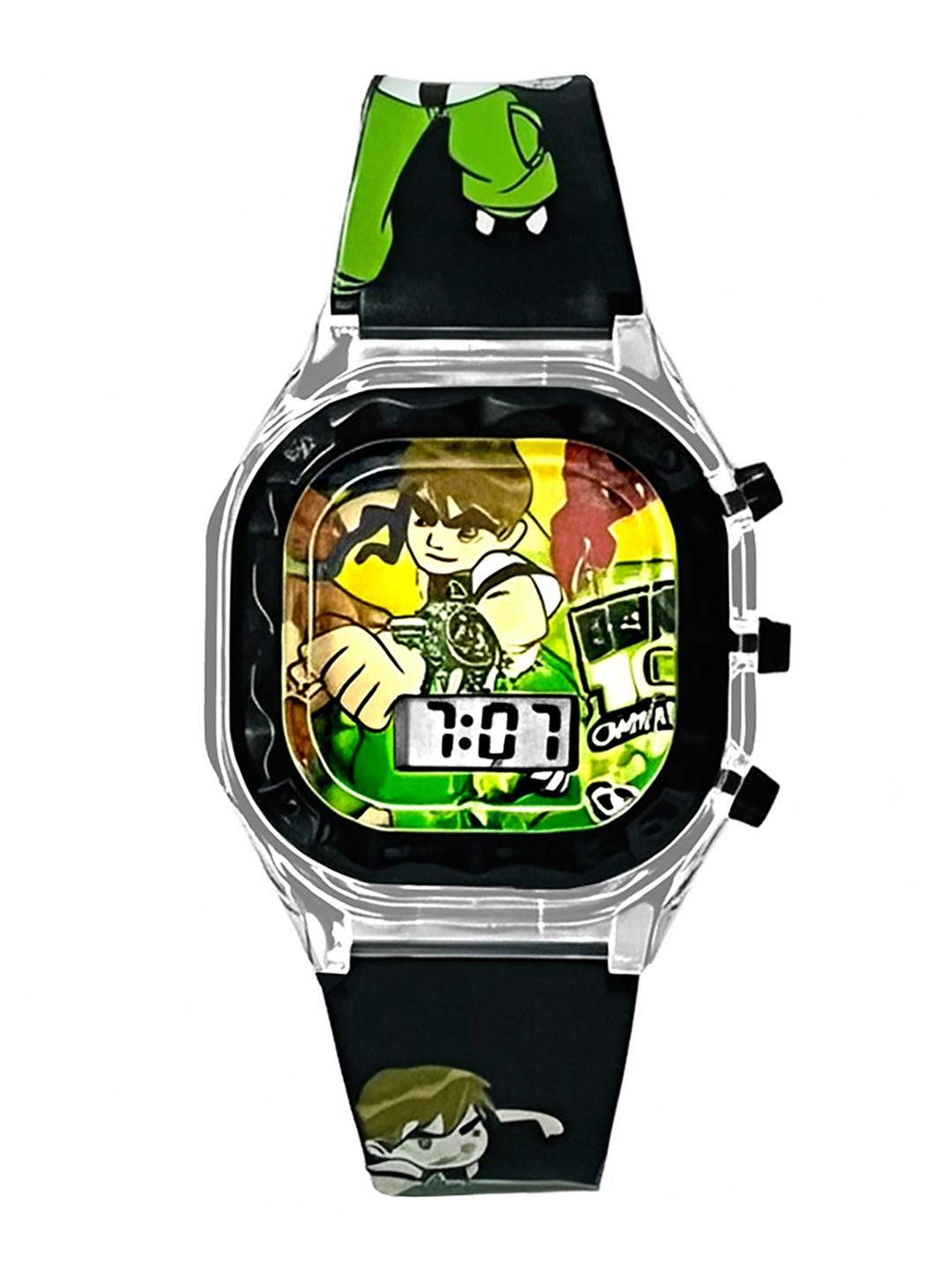 Time Up Kids Printed Dial & Textured Straps Digital Watch NGLOW-BEN1