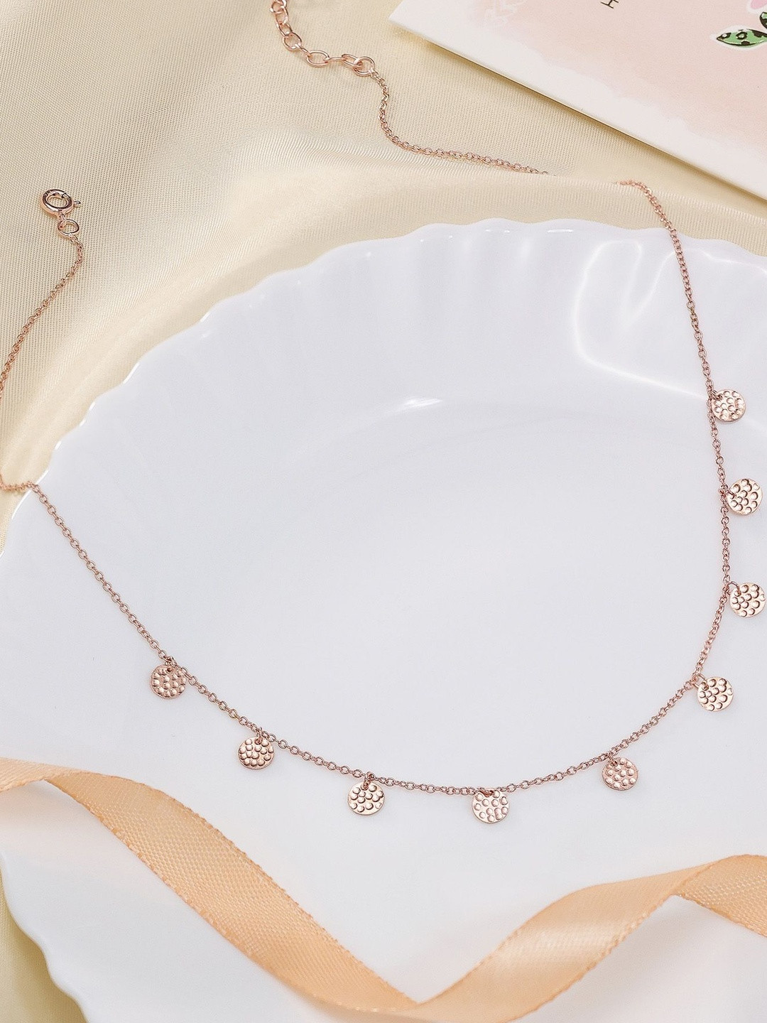 Tweov Sterling Silver Rose Gold Plated Round Charm Chain