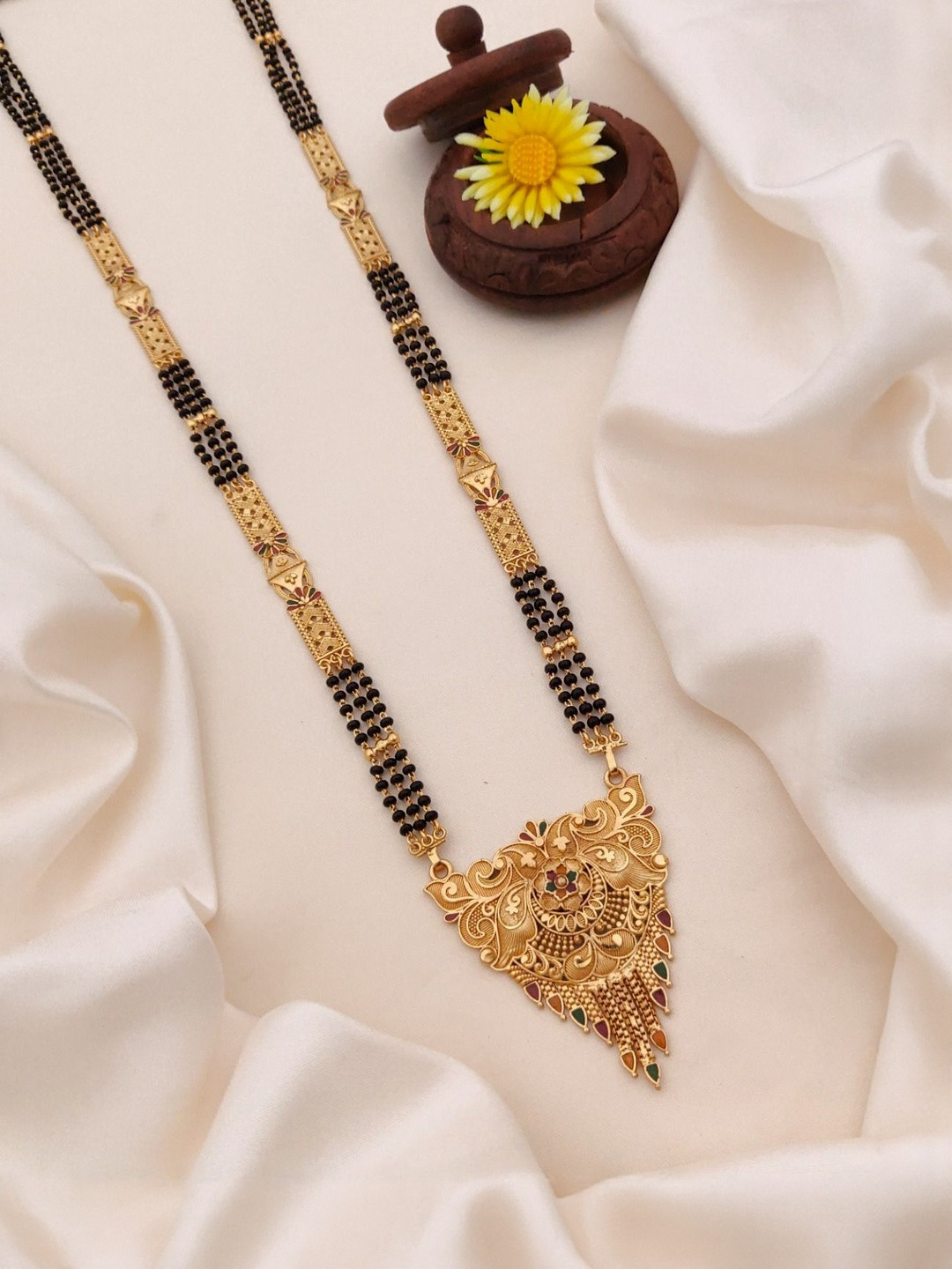 TKRB SALES HIGE Gold-Plated Artificial Beaded Mangalsutra