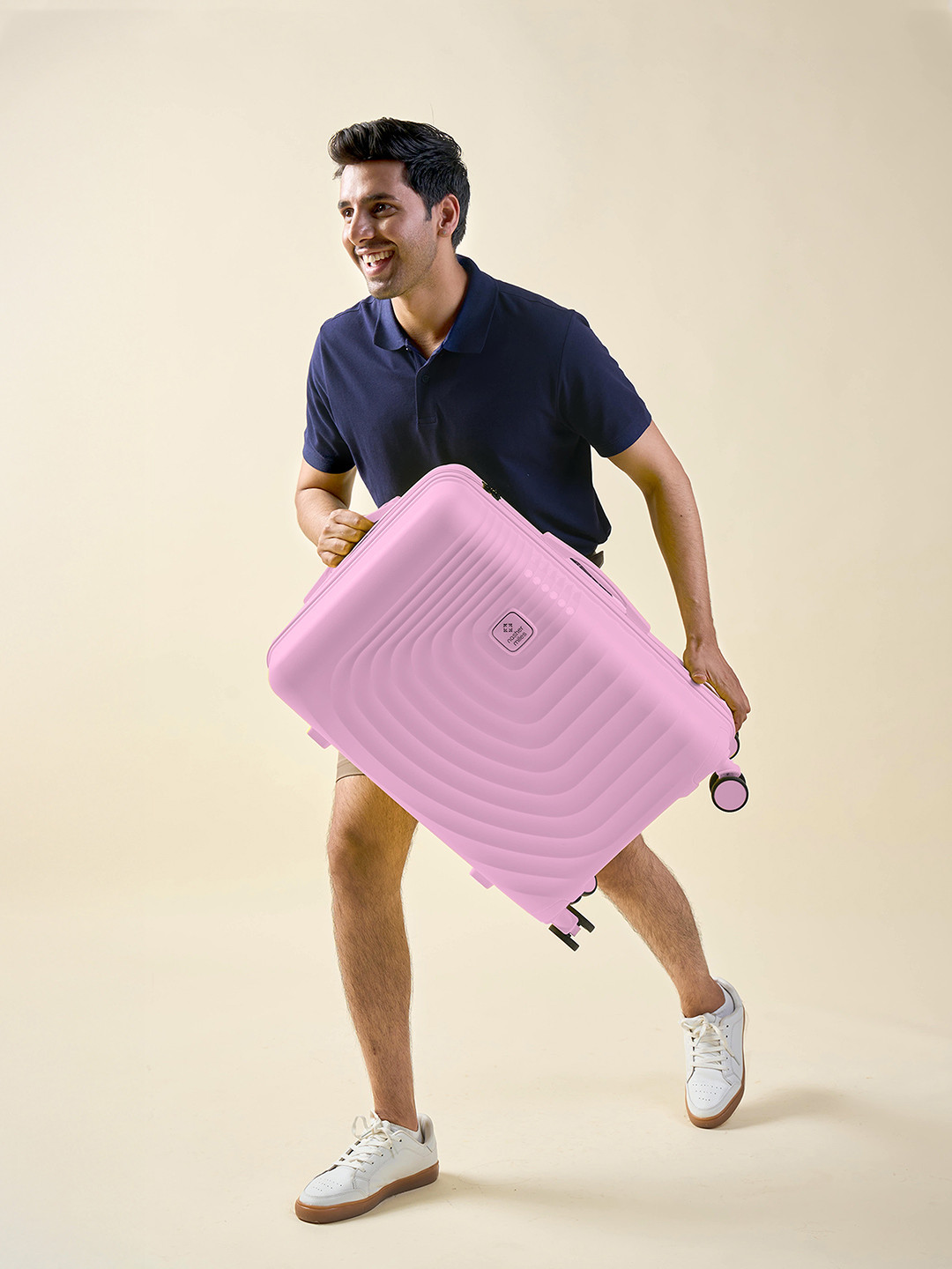 Nasher Miles Boston Polypropylene Medium Pink Trolley Bag - 24 Inch (65 cm)