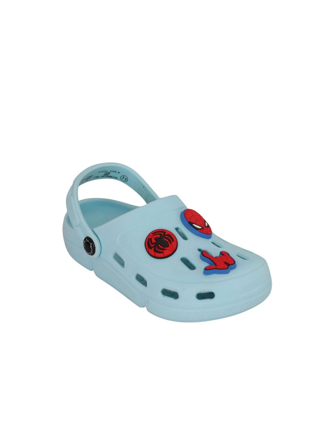 Hopscotch Boys Blue Rubber Spiderman Applique Lightweight Casual Clogs