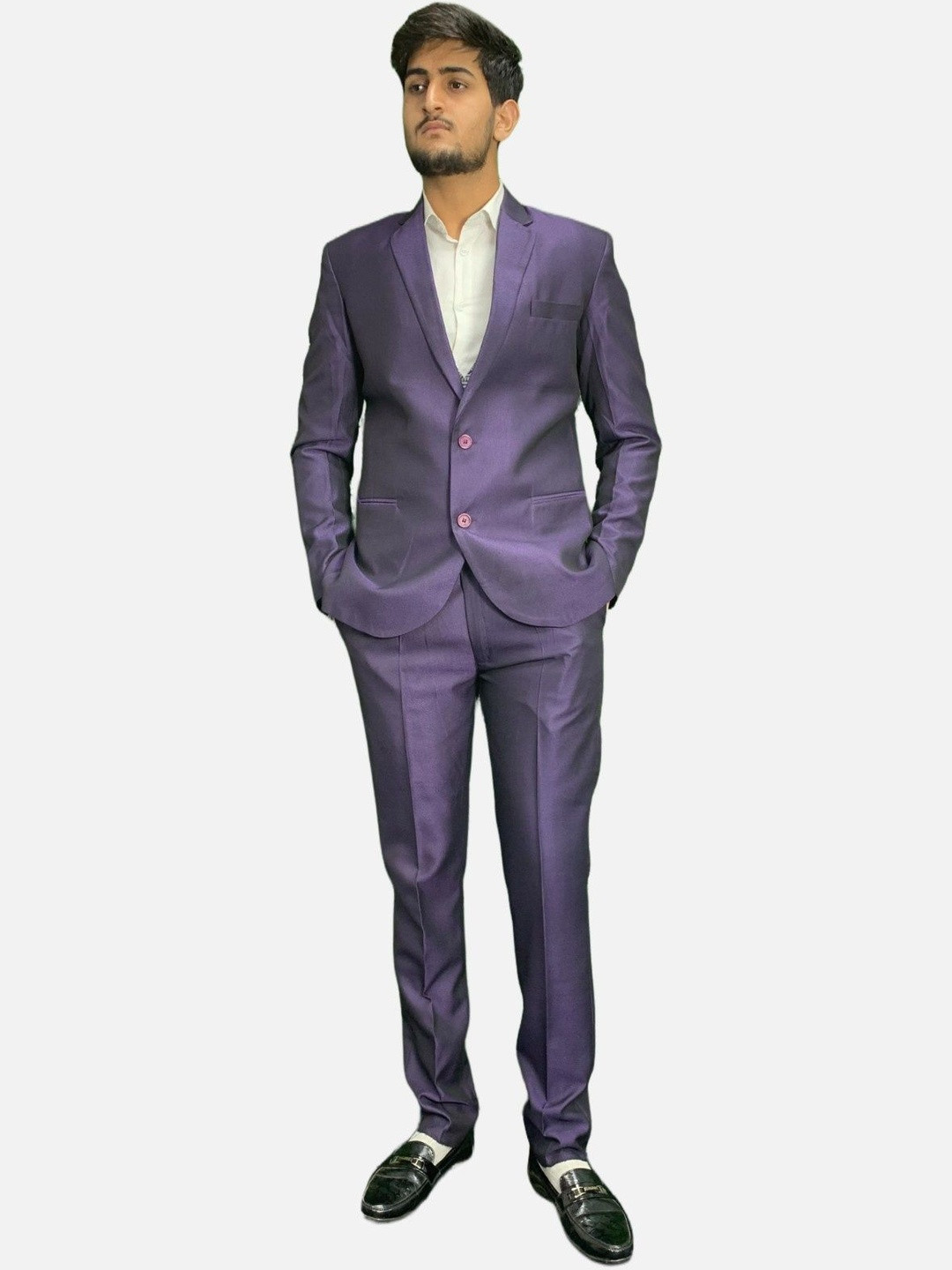 GARGIAN Master Cut Men 2-Piece Slim Fit Dual-Toned Party Suit