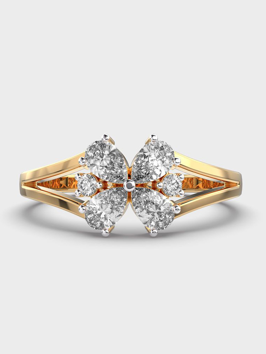Jewelbox 14Kt Gold Lumina Bloom Lab Grown Diamond Ring - 1.62 g