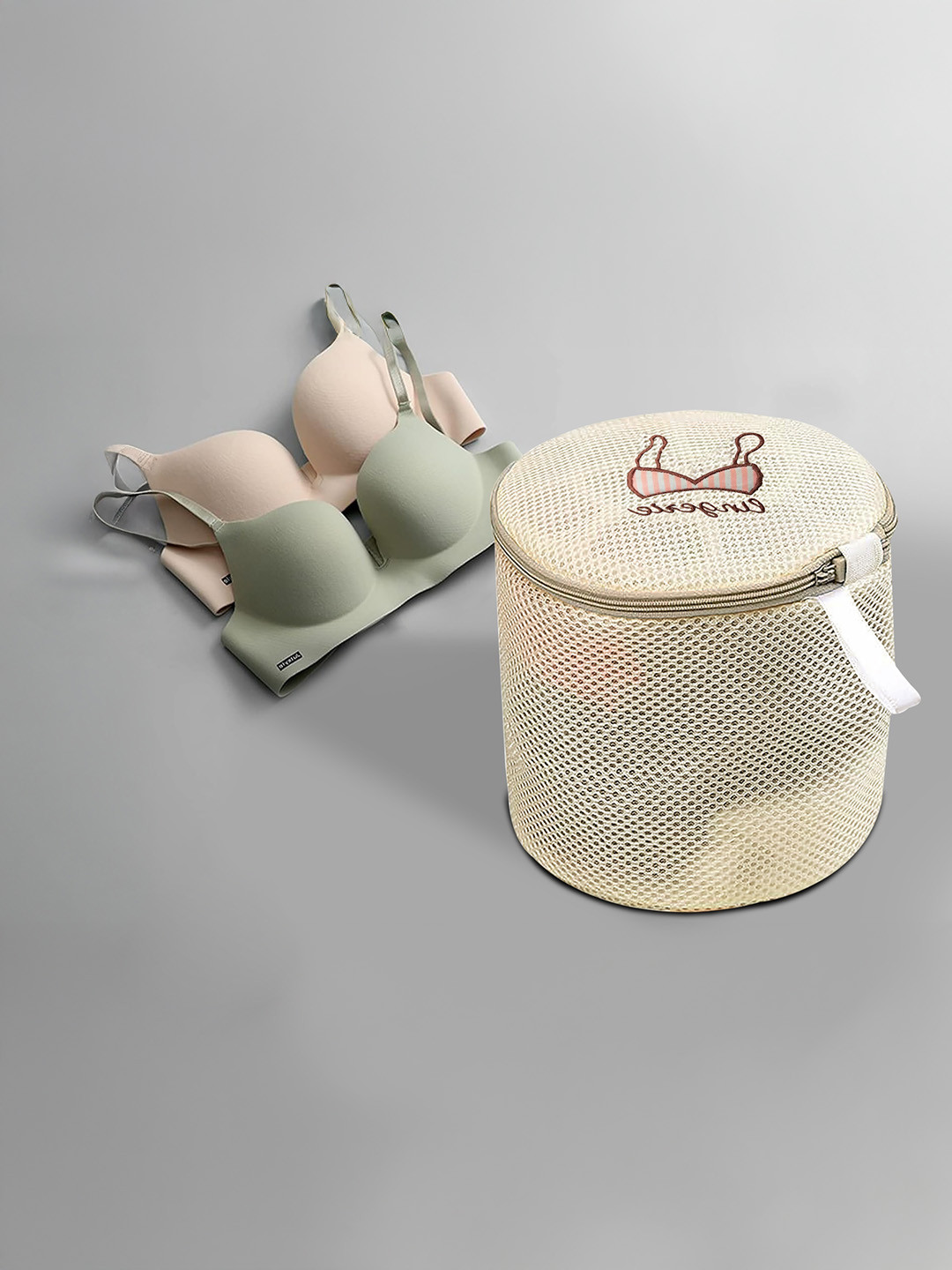 Stylista Set Of 3 Cylindrical Mesh Lingerie Washing Bag With Zipper