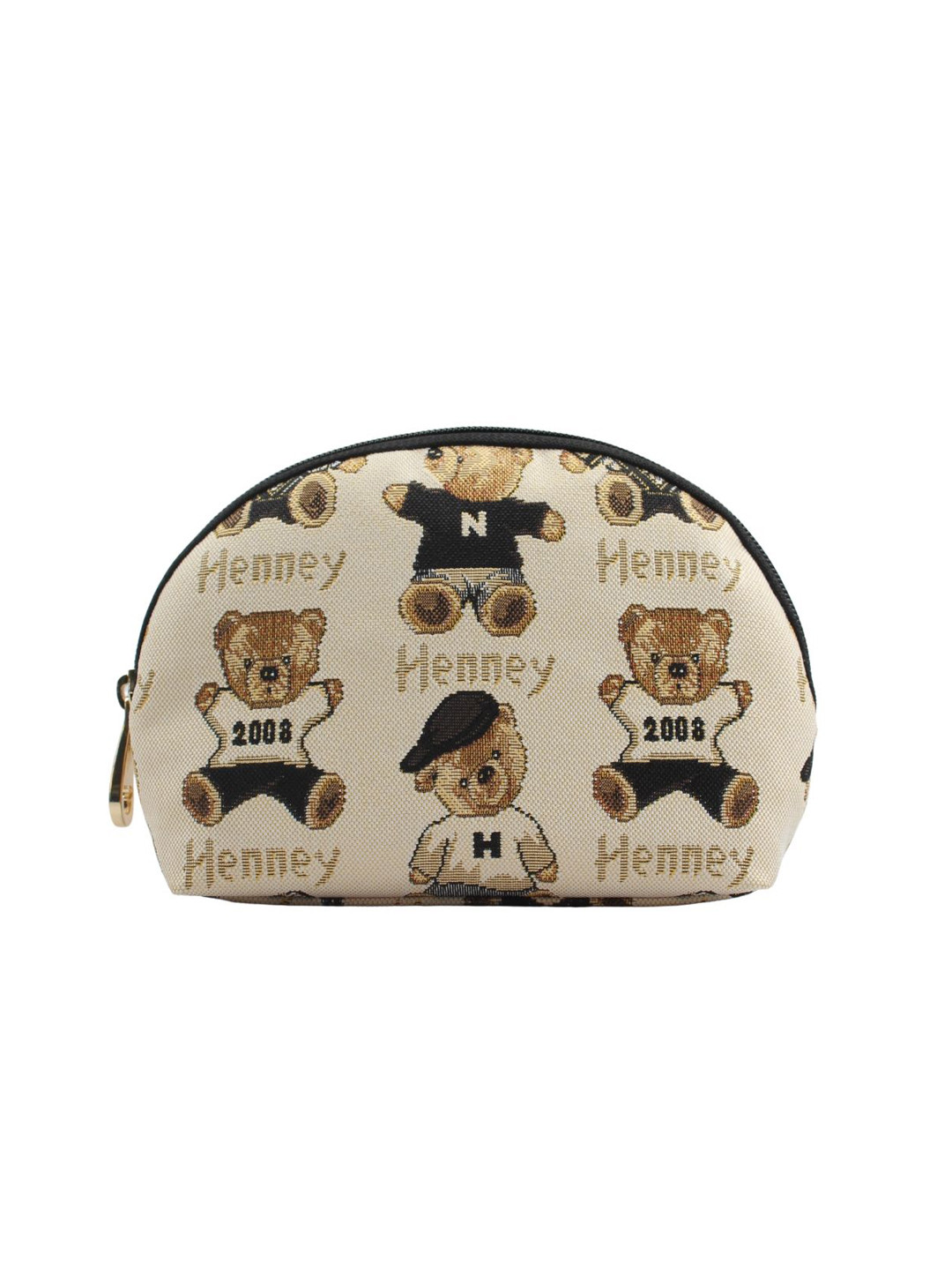 Henney Bear Printed Makeup Pouch