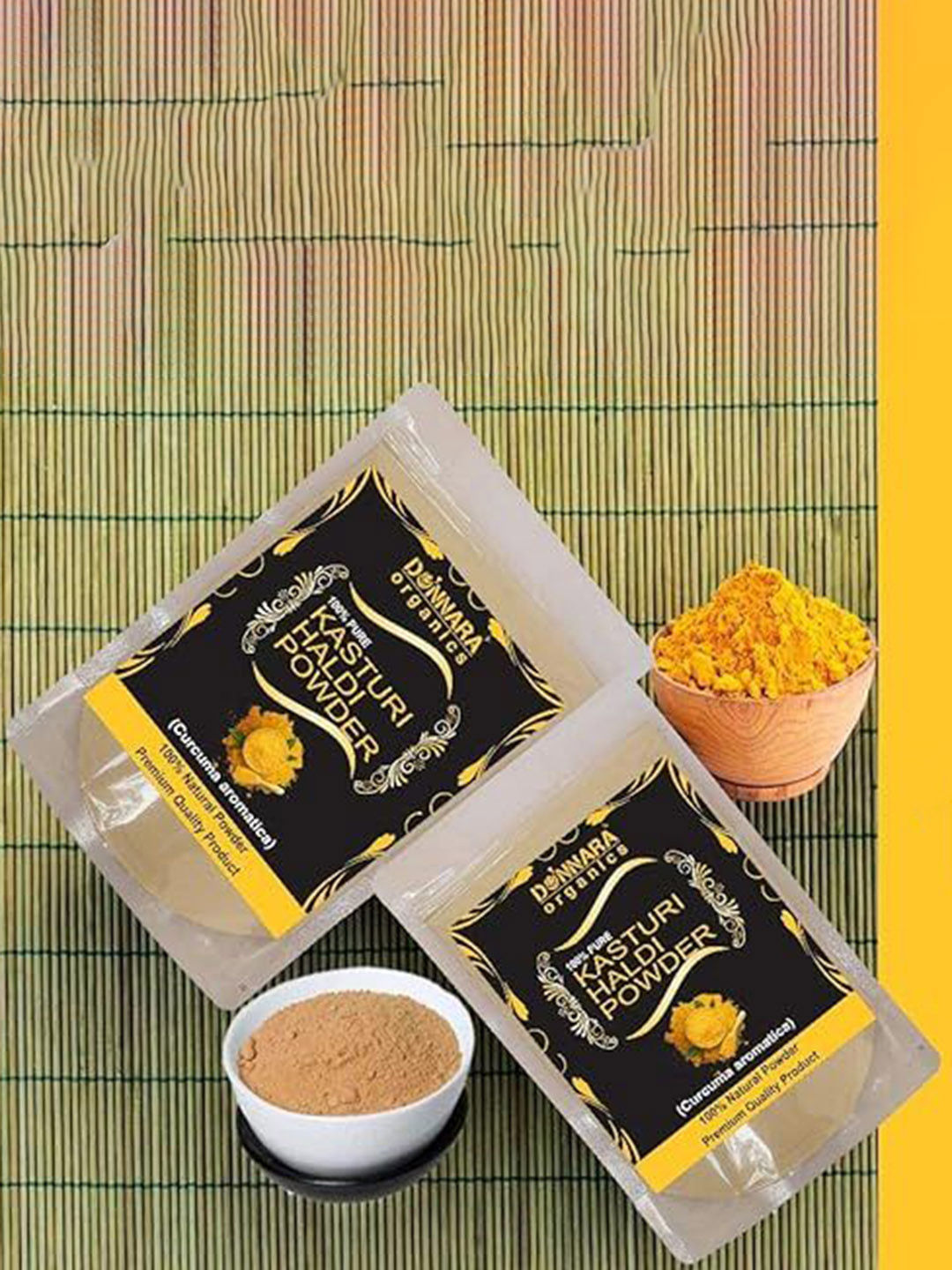 Donnara Organics Set Of 2 100% Natural Kasturi Haldi Powder - 150 g Each