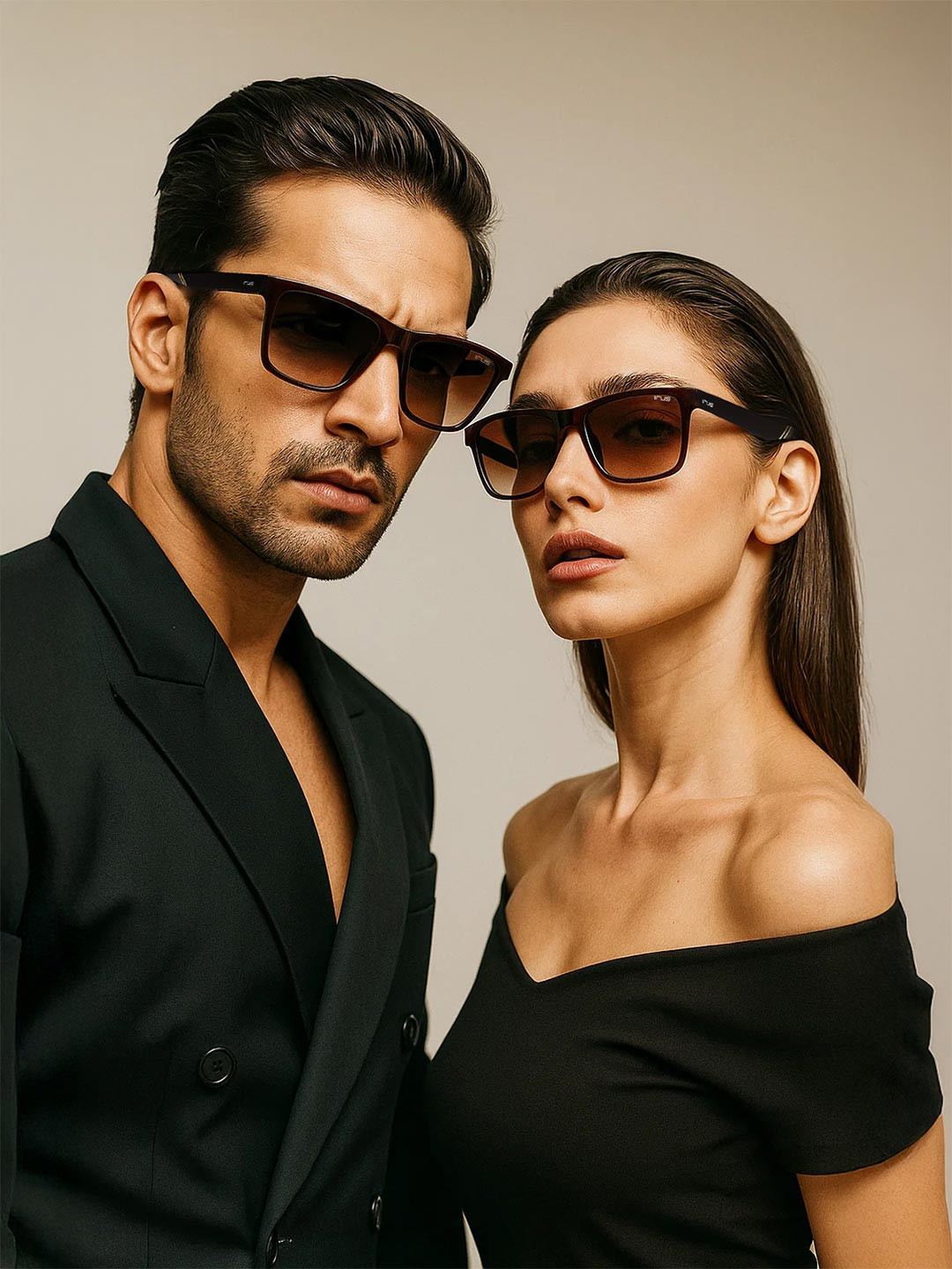 IRUS by IDEE Unisex Brown Lens & Brown Square Sunglasses IRS1104C2SG-Brown