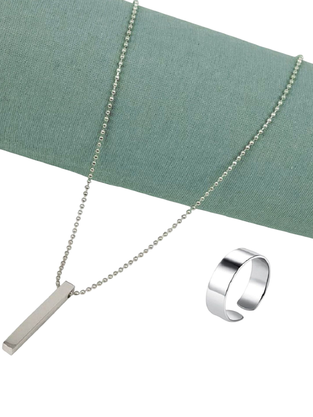 Arihant Shope Unisex Set Of 2 Silver-Plated  Pendent With Finger Ring