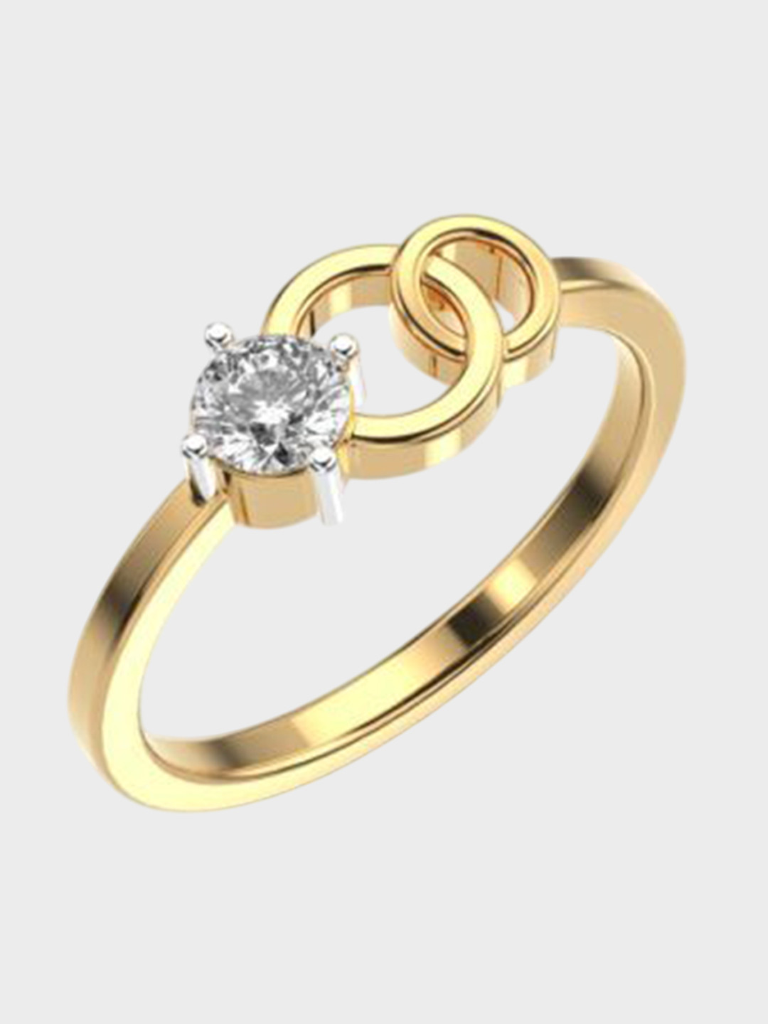 Jewelbox 18Kt Yellow Gold Crown Lux Lab Grown Diamond Ring-1.91 g