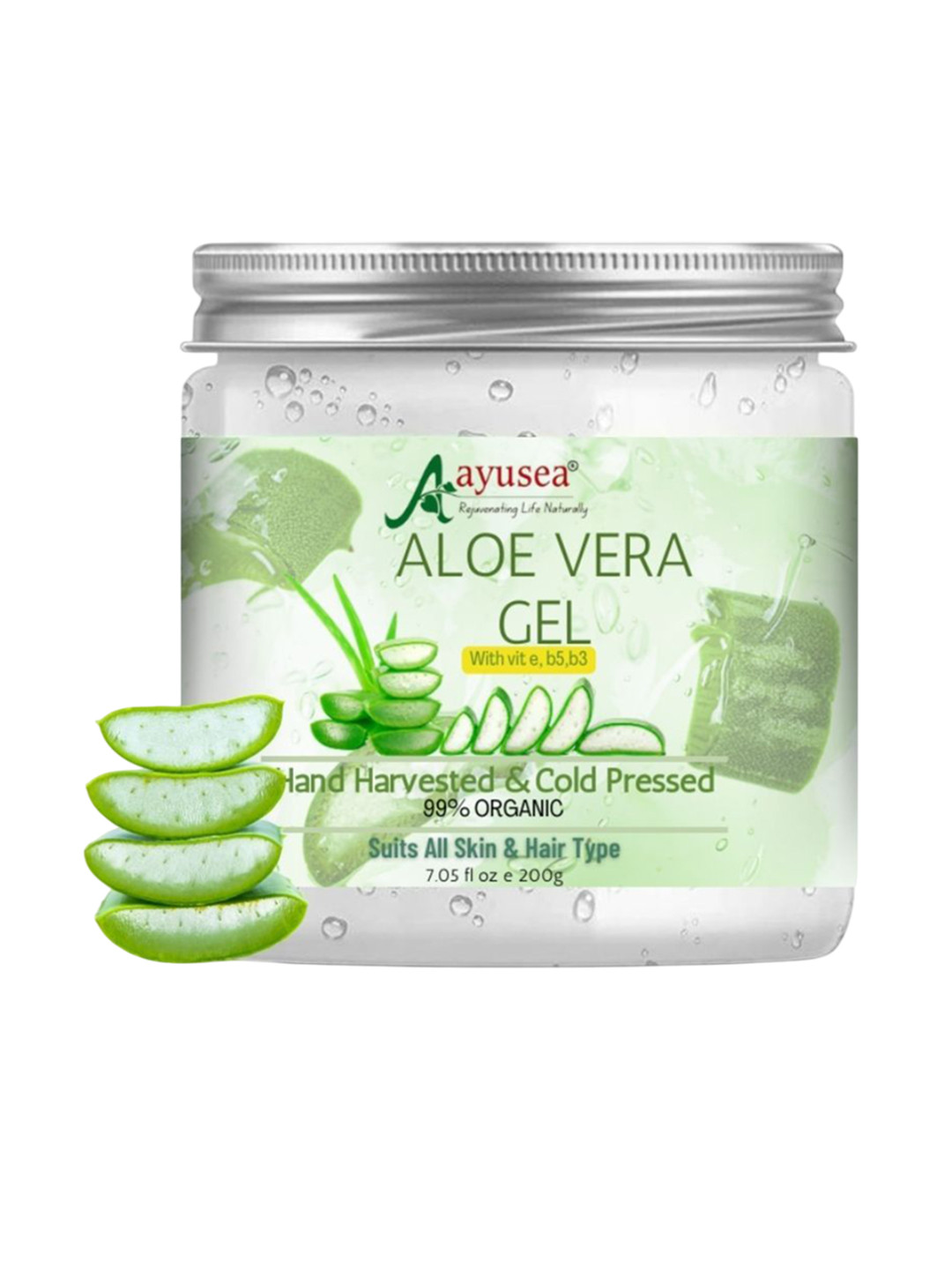 AYUSEA HEALTHCARE Natural Aloe Vera Gel for Face Acne & Hair - 200ml