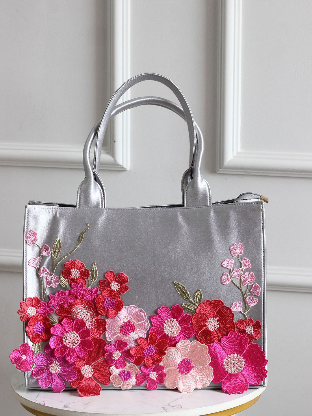 BOXWISH BY BHUMIKA Women Floral Printed Shopper Embroidered Tote Bag