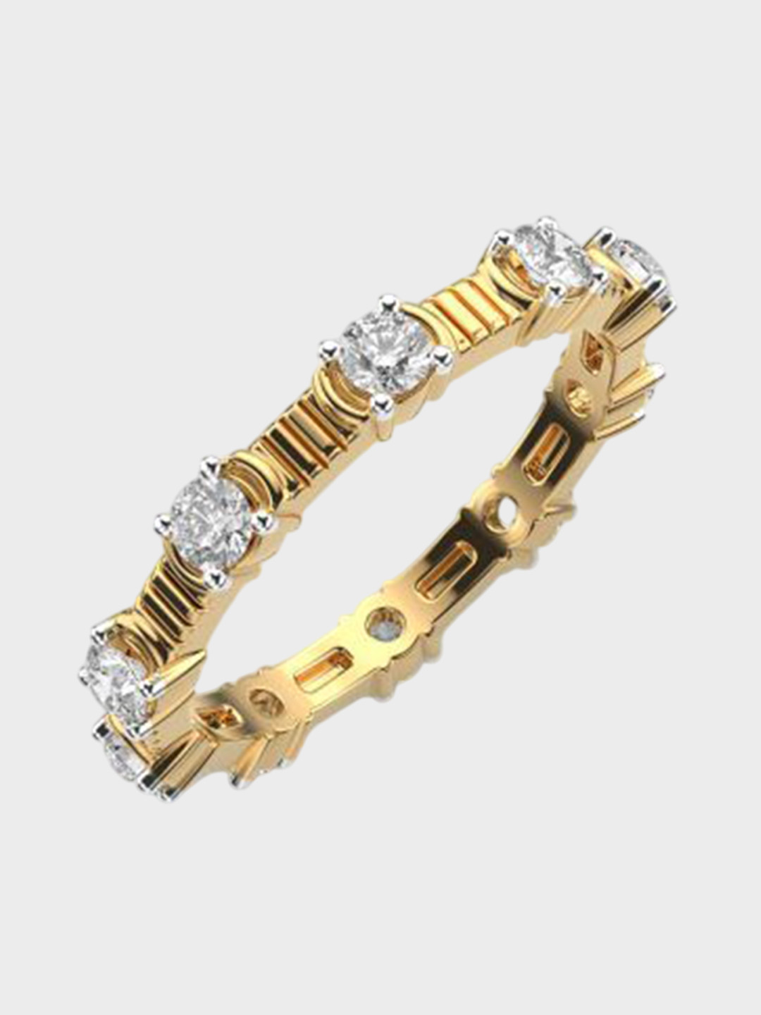 Jewelbox Women 14Kt Gold Majestic Lab Grown 0.63 CT Diamond Ring -0.68 g