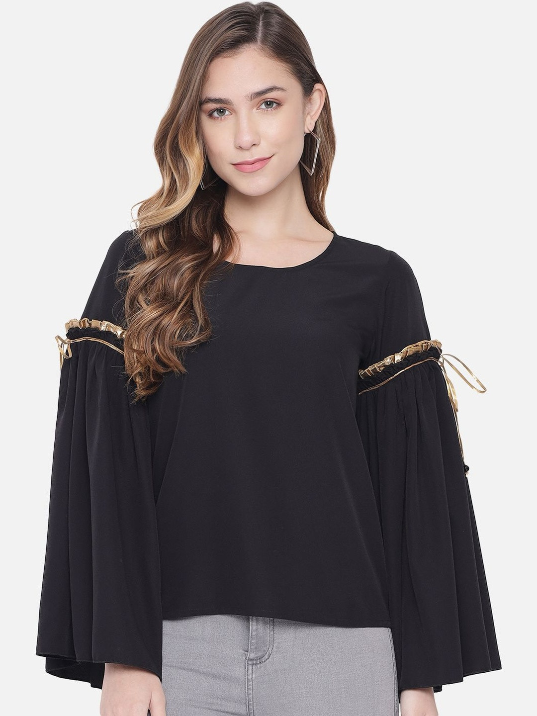 OTIRA Bell Sleeve Tie-Ups Top