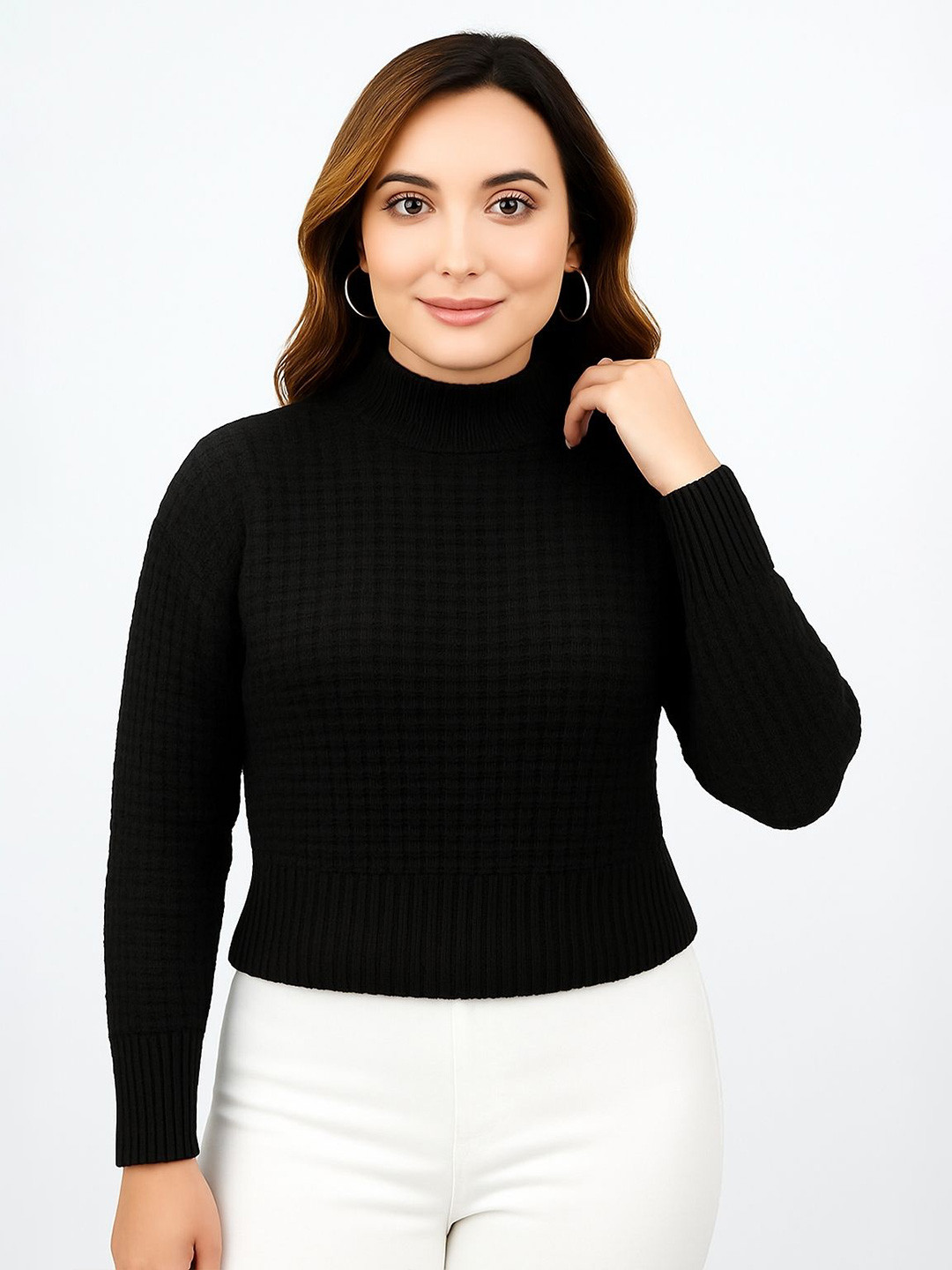 FEVERFEW High Neck Pullover Sweater