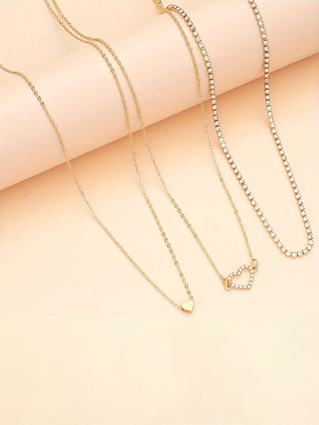 Fabme 3 Pieces Textured Stone-Studded Waist Chains