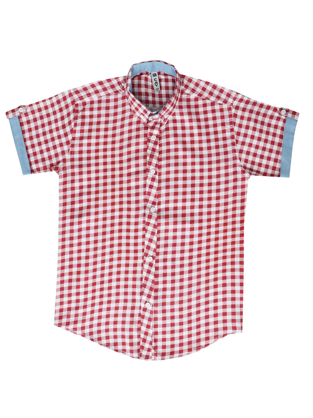 CAY Boys Checked Button Down Collar Standard Regular Fit Cotton Casual Shirt