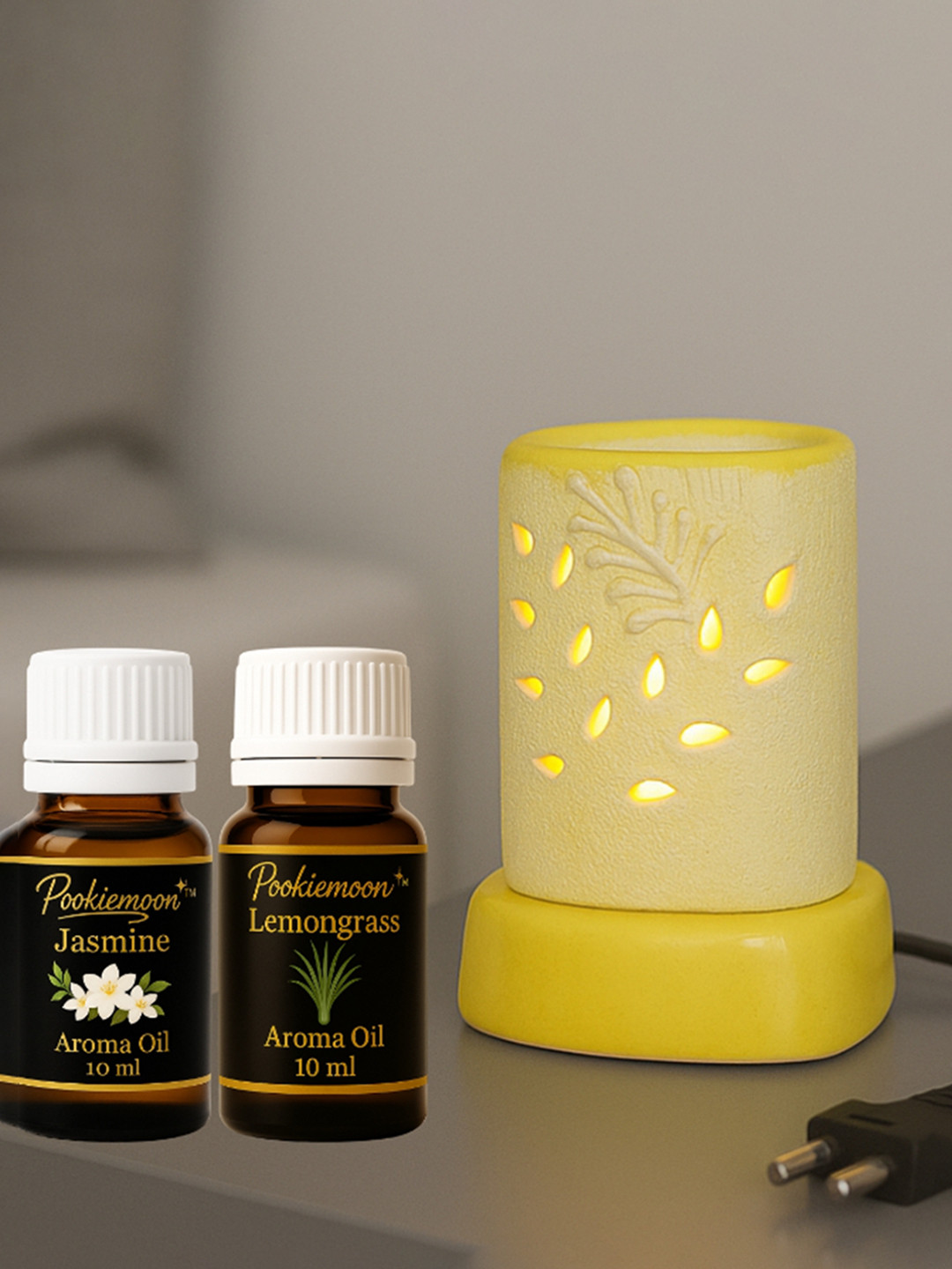 Pookiemoon Yellow Ceramic Electric Aroma Oil Diffuser 10ml