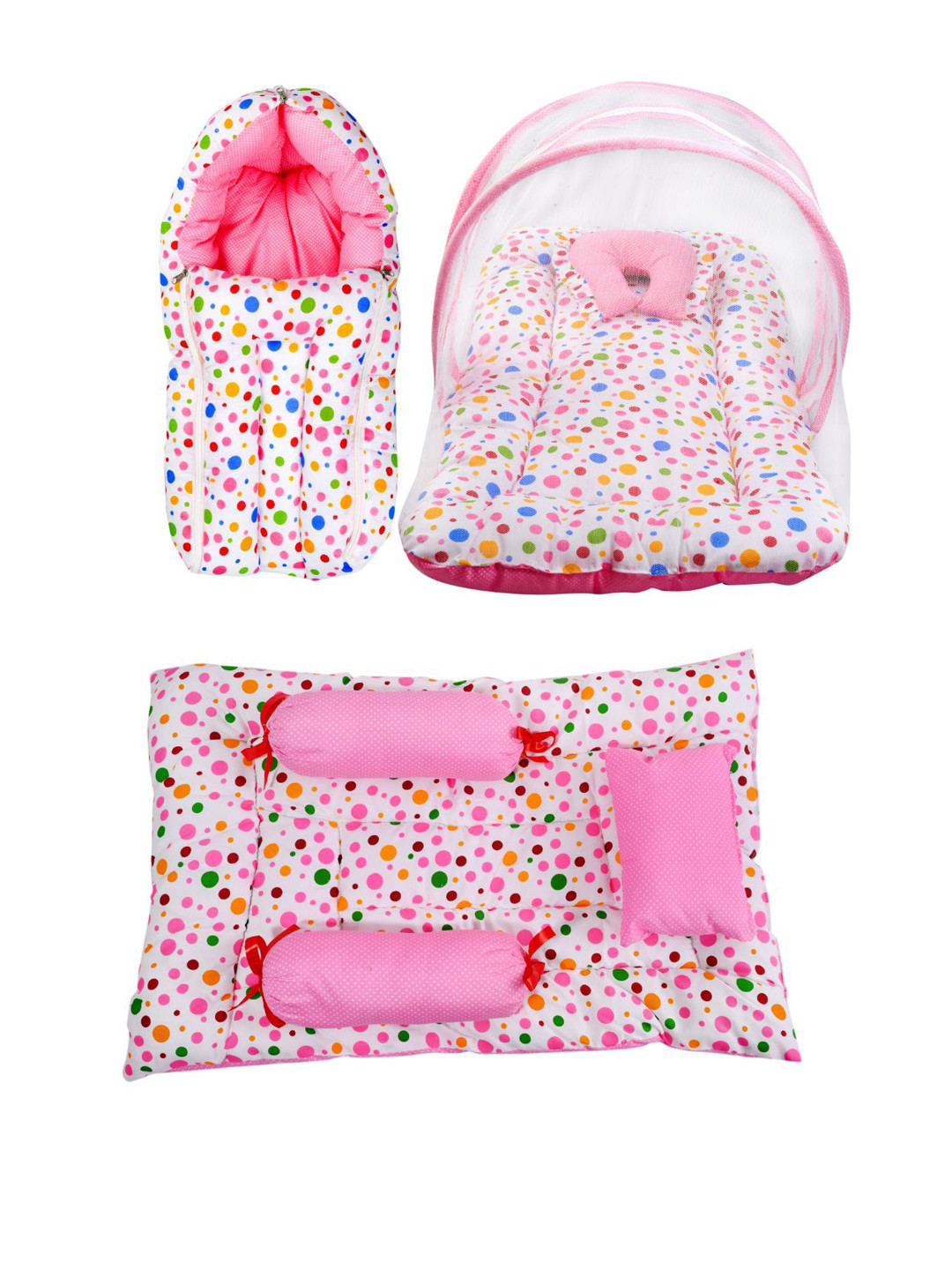 ADORE STUFF Infants Set Of 5 Printed Pure Cotton Baby Bed Sets