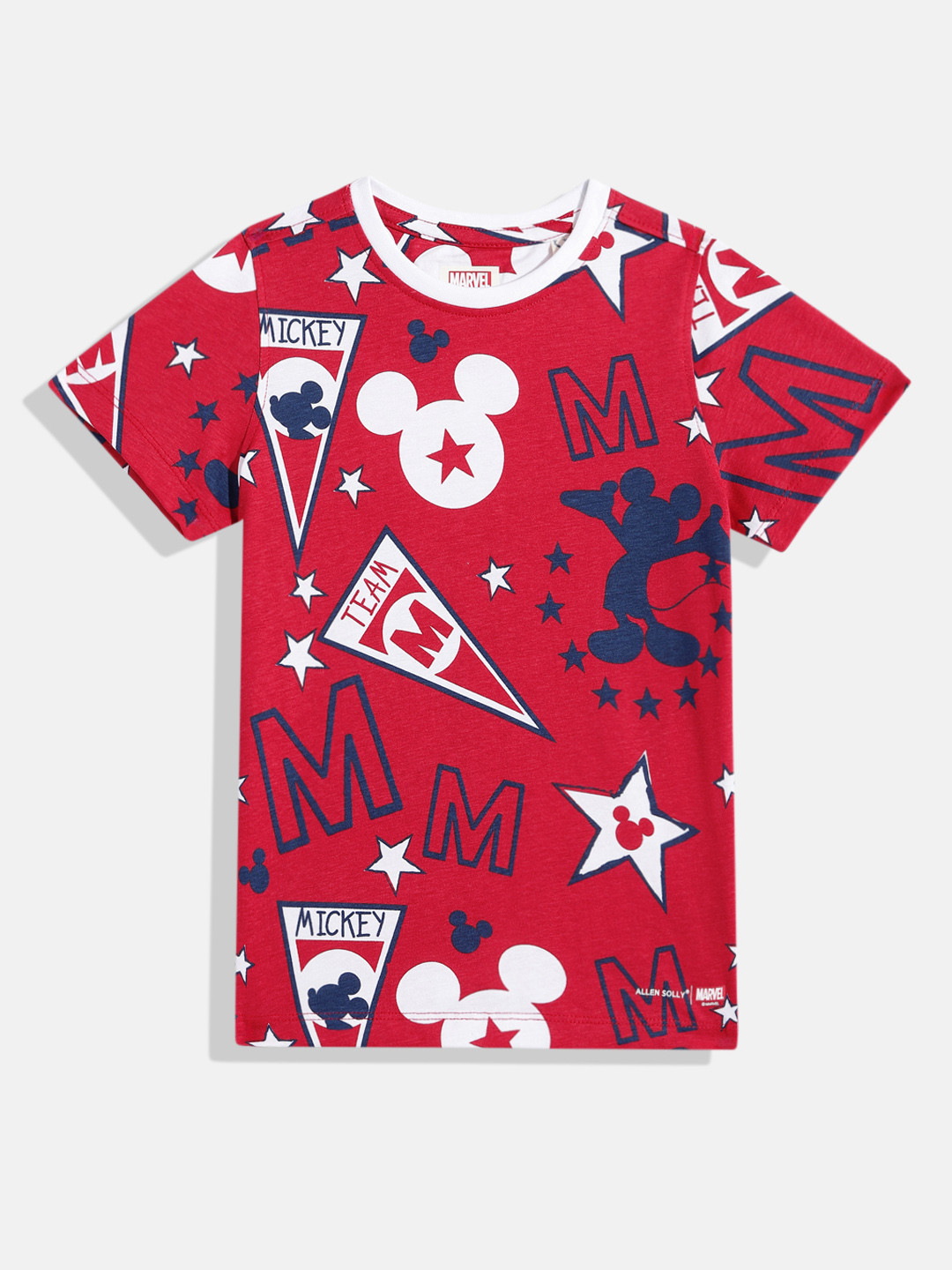 Allen Solly Junior Boys Mickey Mouse Printed Pure Cotton T-shirt