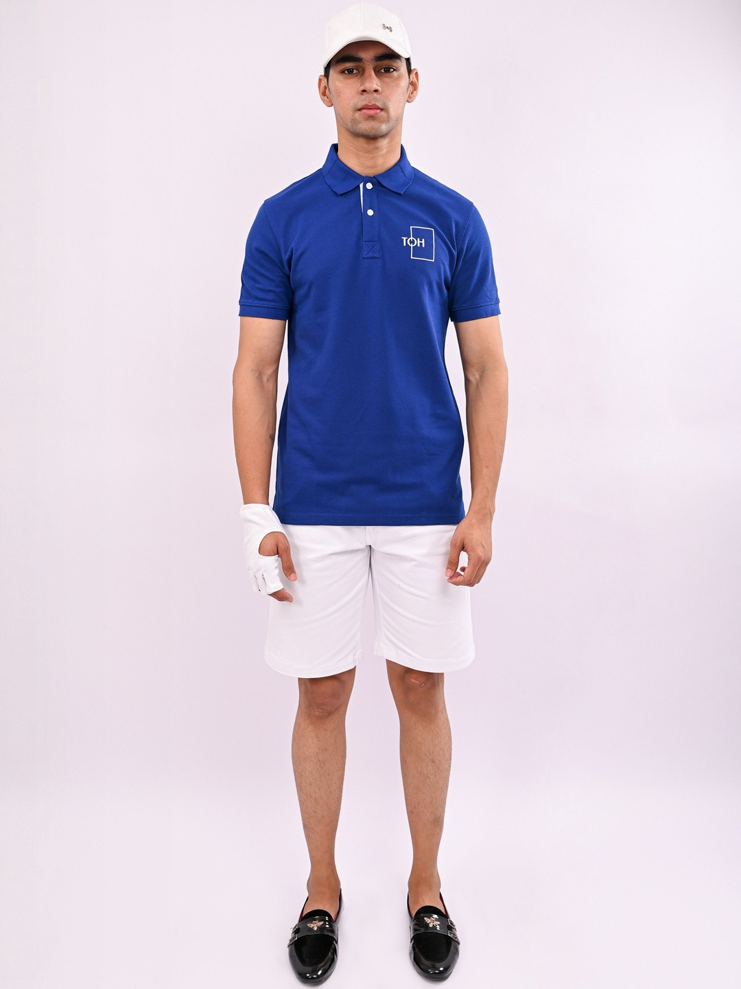 THREADS OF HARMAN Brand Logo Printed Polo Collar T-shirt