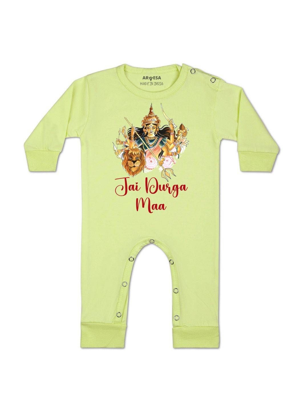 Jai Durga Maa Printed Baby Rompers
