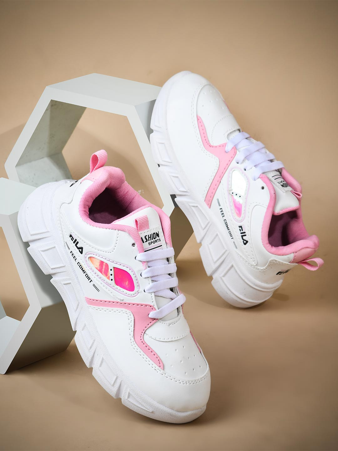 COGS Pink Synthetic Leather Casual Shoes