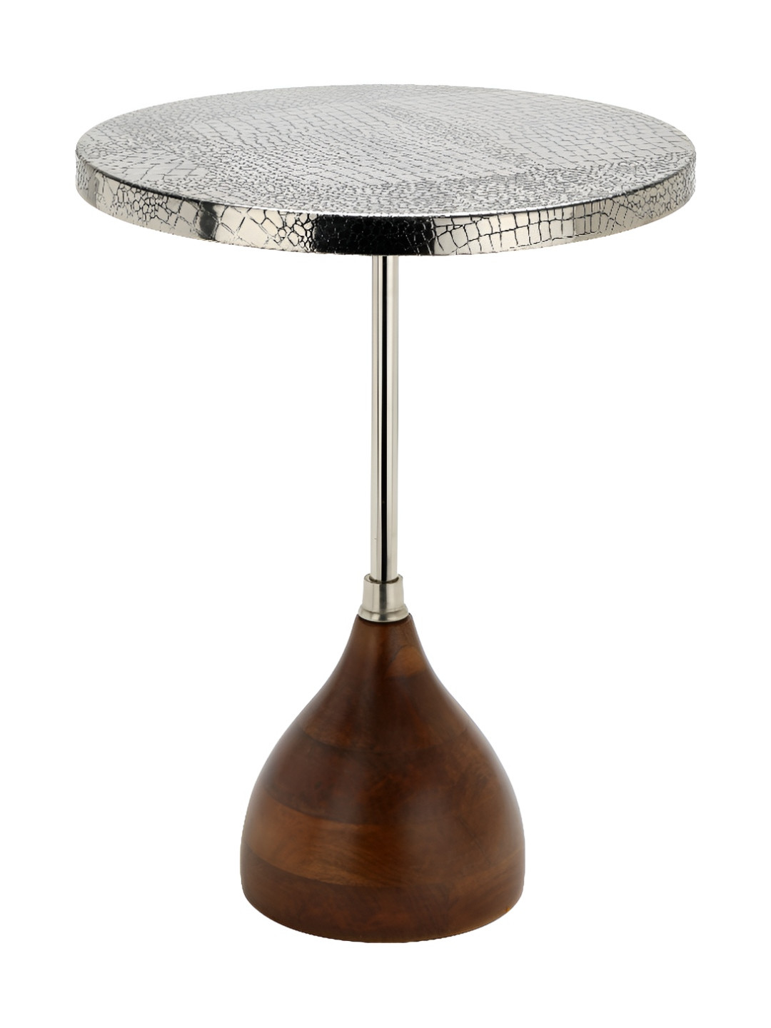 Decor de Maison Brown & Grey Metal Round Bedside Table