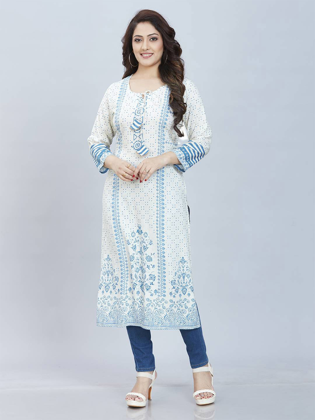 SANAA Printed Calf Length Kurta