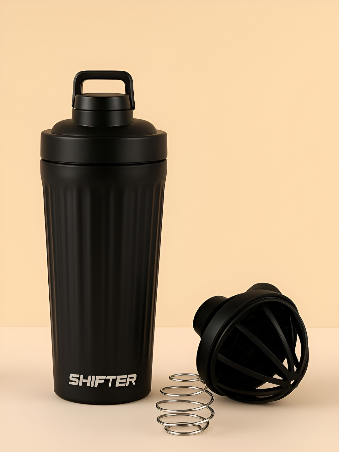 ARROWMAX Black & White Single Stainless Steel Shaker Water Bottle- 750ml