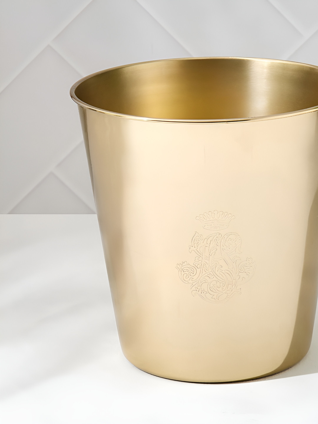 Home Centre Gold-Toned Stainless Steel Bin- 7 L