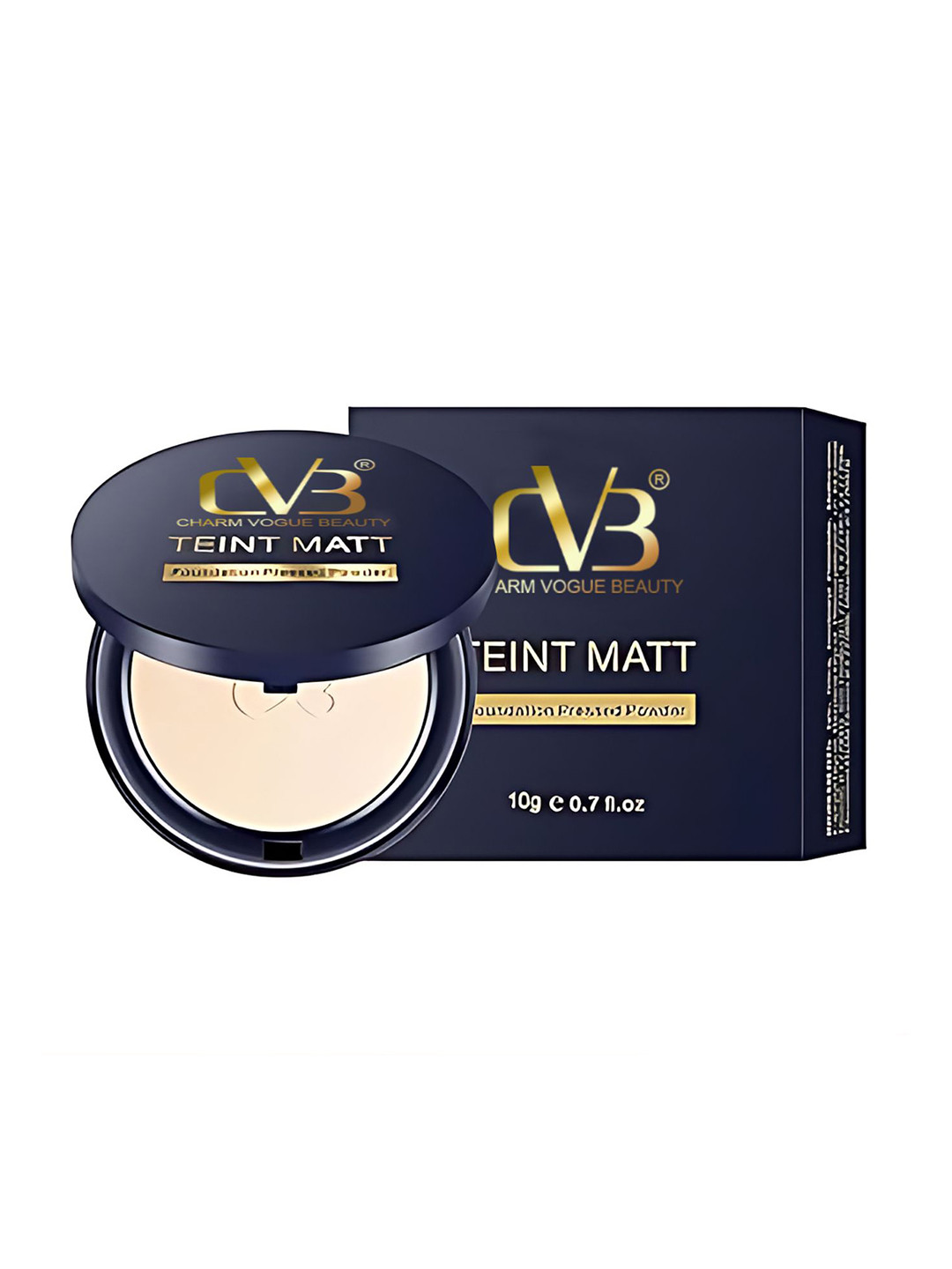 CVB 2 In 1 Teint Matt Foundation Pressed Compact Powder - Natural Beige 03
