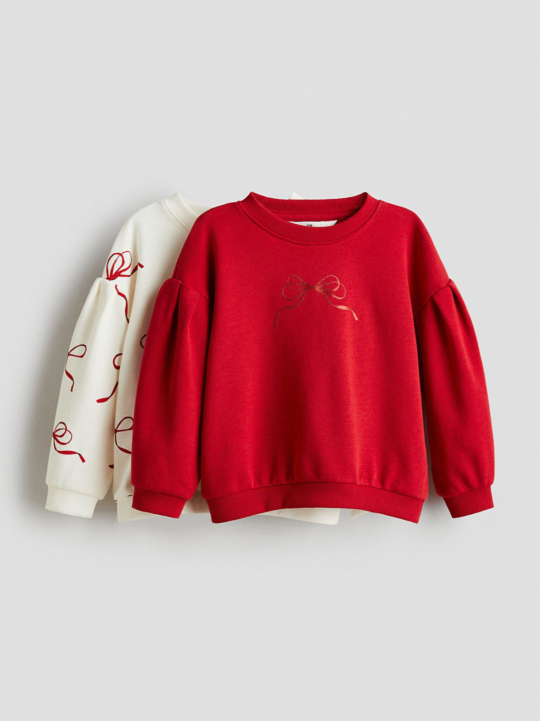 H&M 2-Pack Puff-Sleeved Sweatshirts