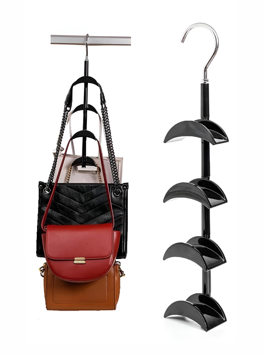 AUGEN Black & Grey Purse Hook & Handbag Hangers